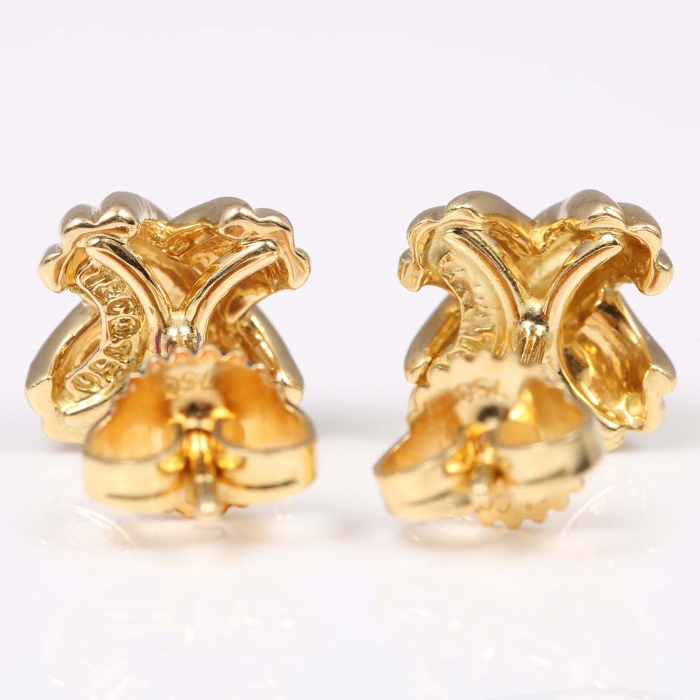 Tiffany & Co. 18K Yellow Gold "X" Earrings