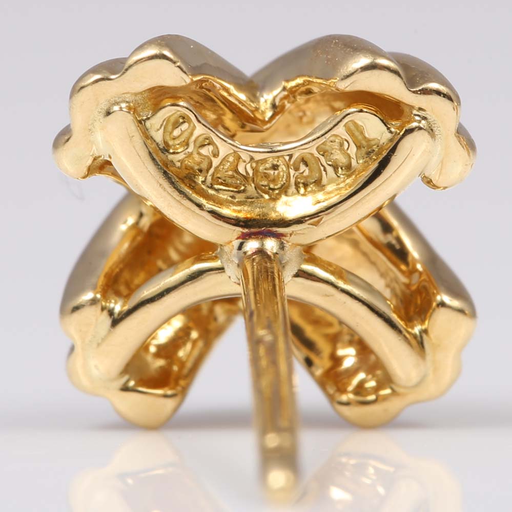 Tiffany & Co. 18K Yellow Gold "X" Earrings