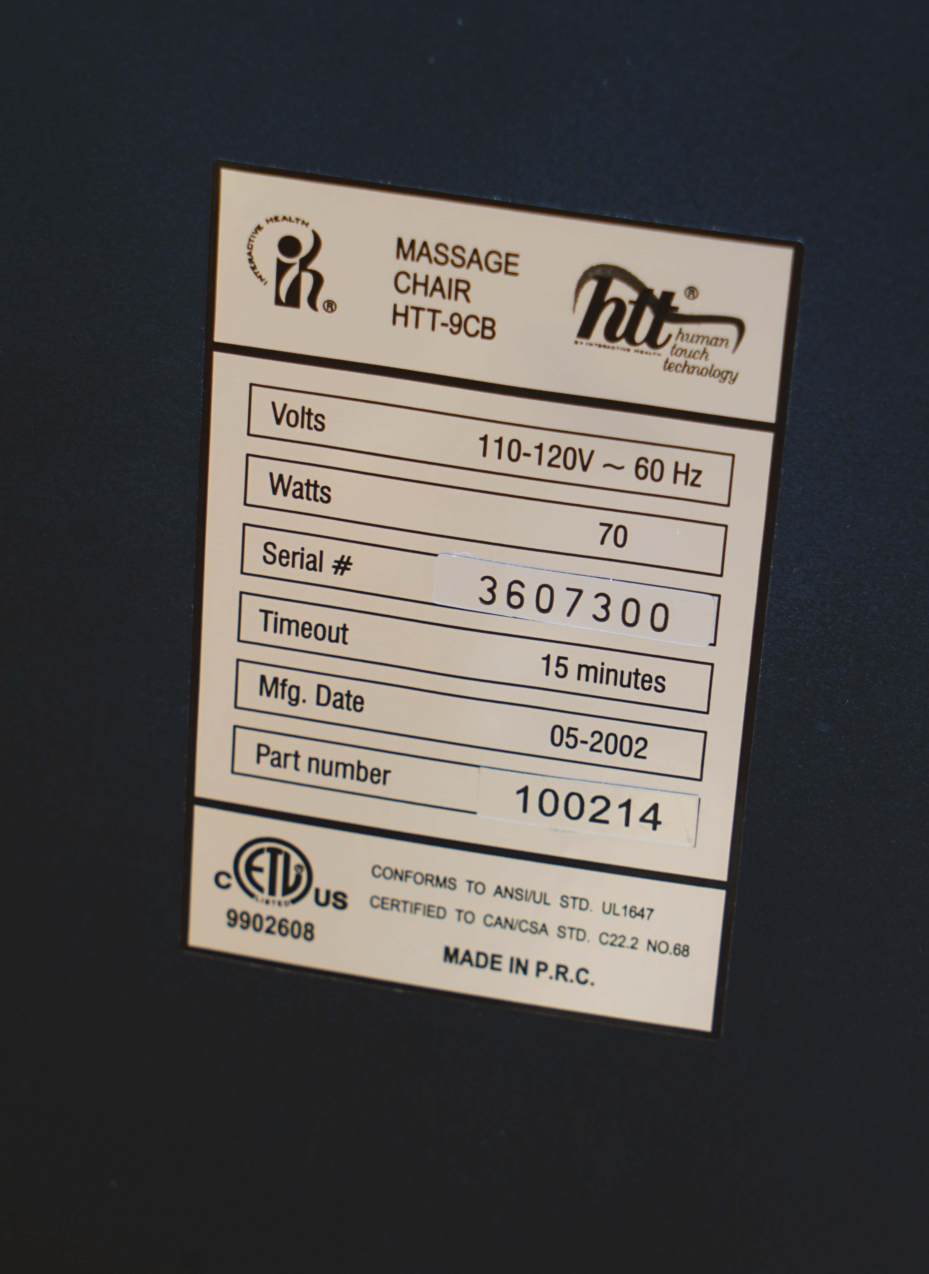 Human Touch Technology (HTT) Swivel Leather Reclining Massage Chair