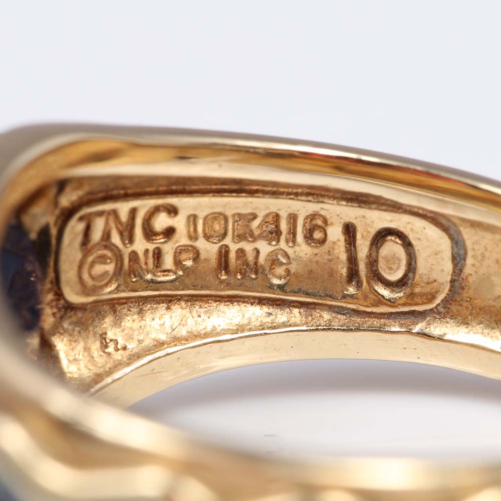 10K Gold Vilya Style "Ring of Air" Sapphire Ring