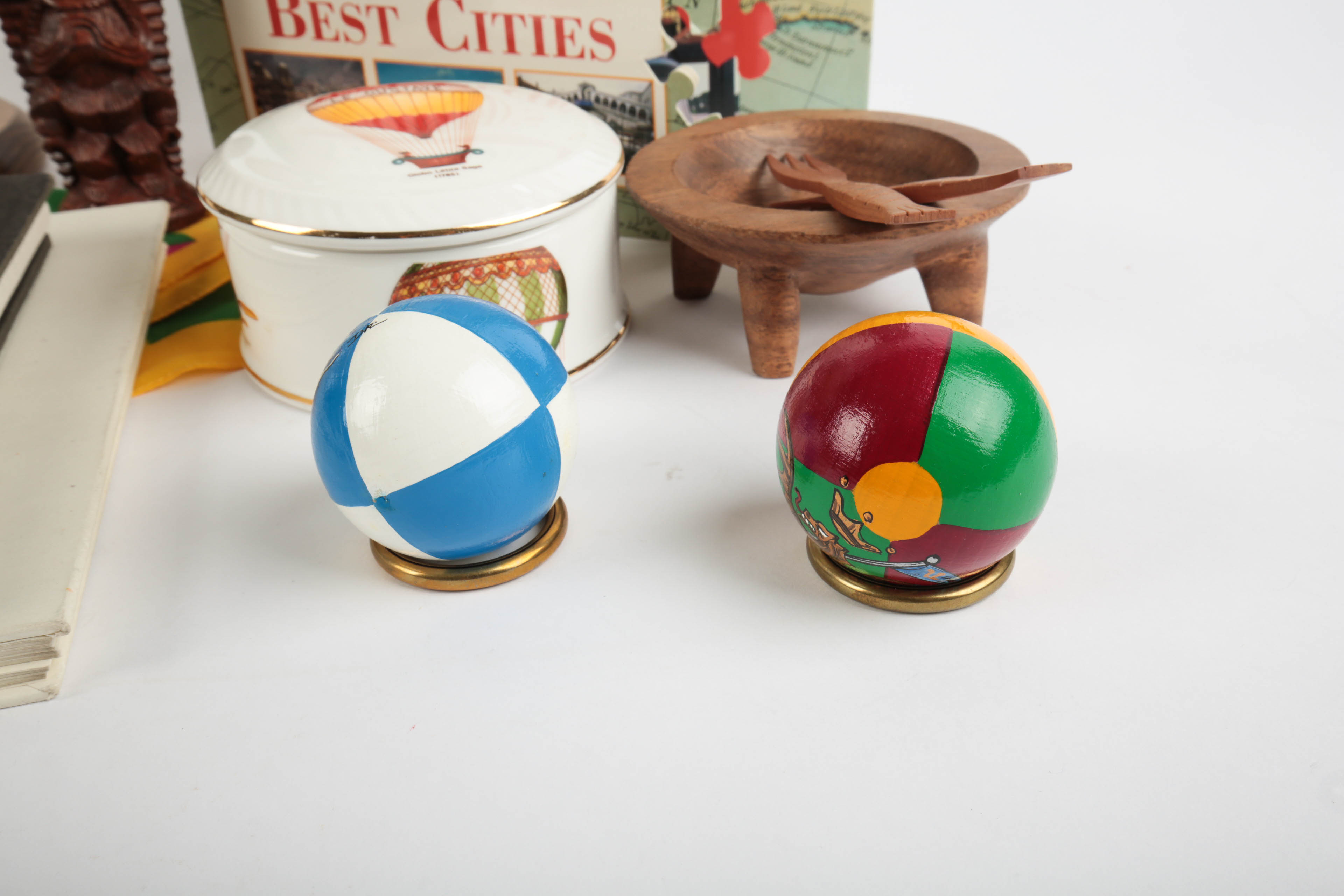 Replogle Nine Inch Diameter World Globe and Travel Souvenirs