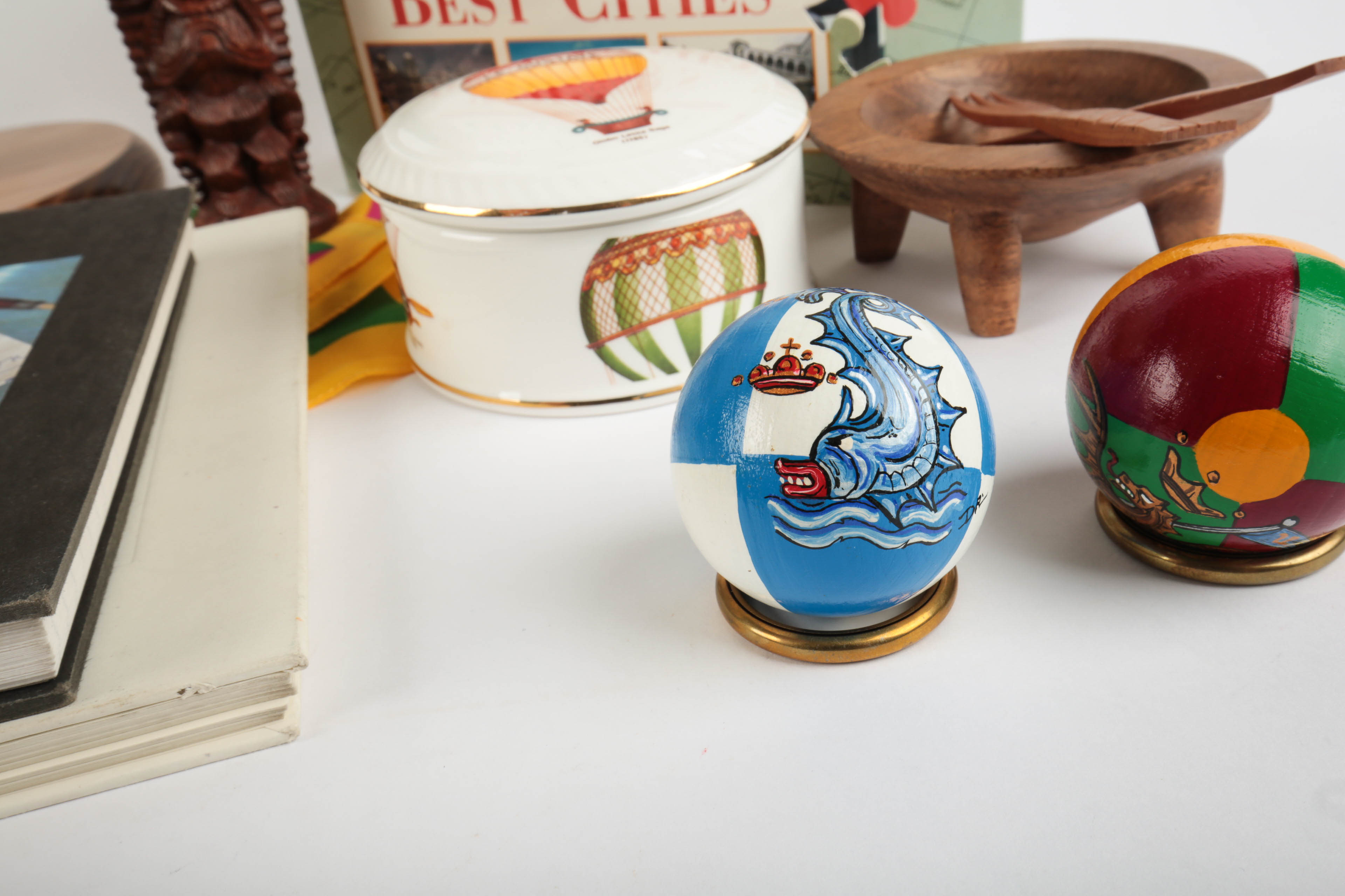 Replogle Nine Inch Diameter World Globe and Travel Souvenirs