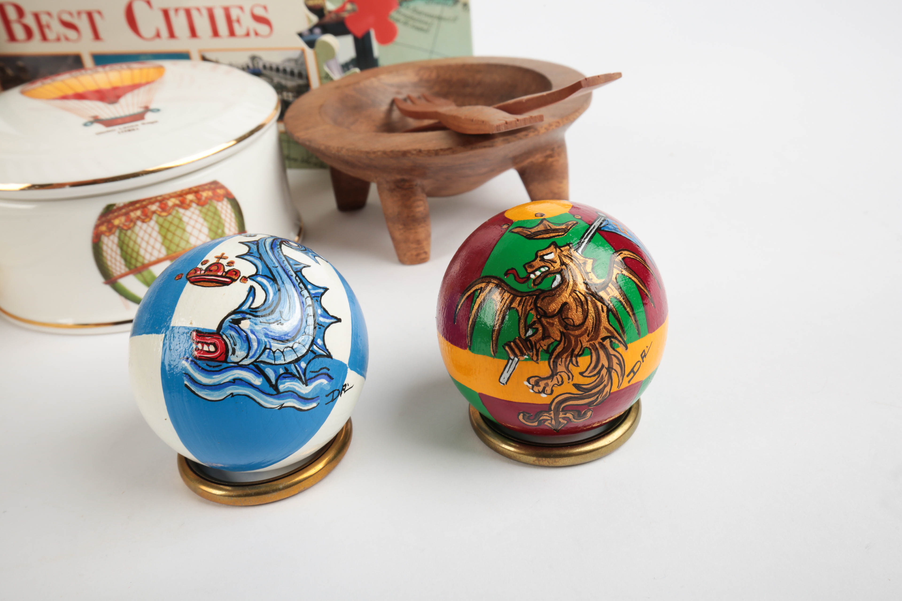 Replogle Nine Inch Diameter World Globe and Travel Souvenirs