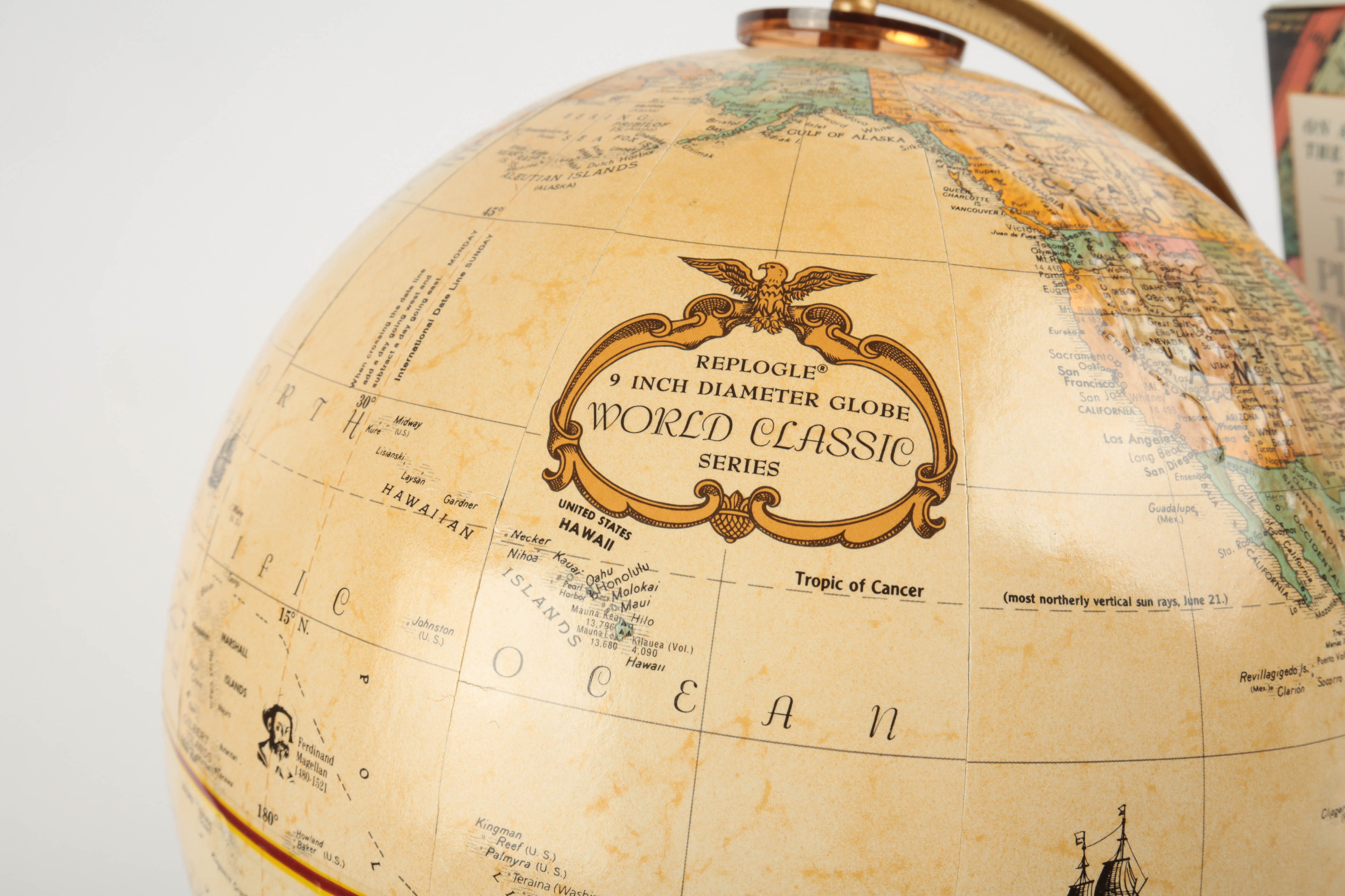 Replogle Nine Inch Diameter World Globe and Travel Souvenirs