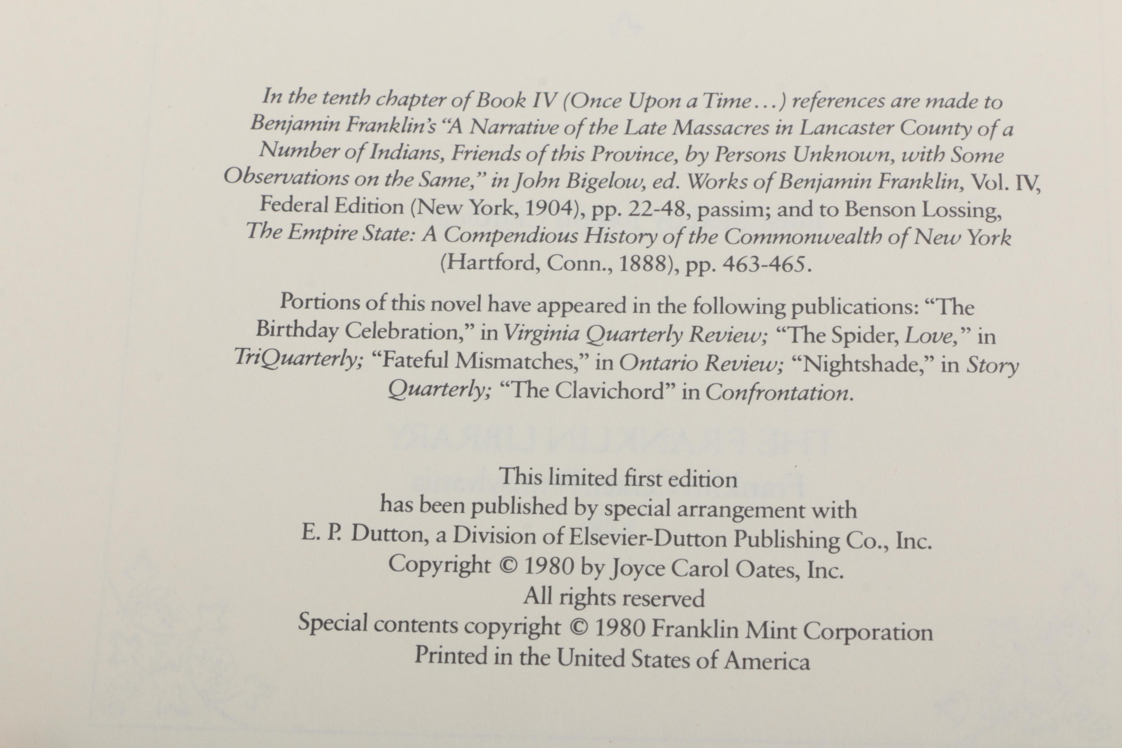 Franklin Library First Editions Including Joyce Carol Oates