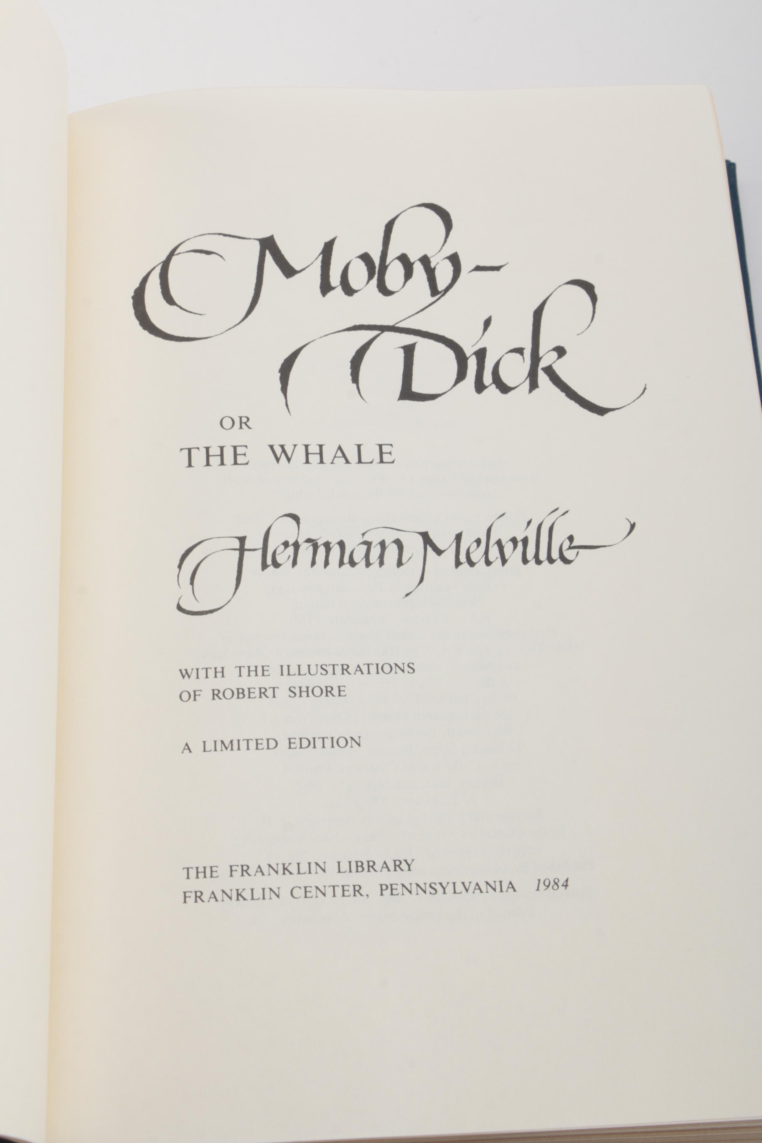 Franklin Library Limited Edition Herman Melville Including "Moby-Dick"