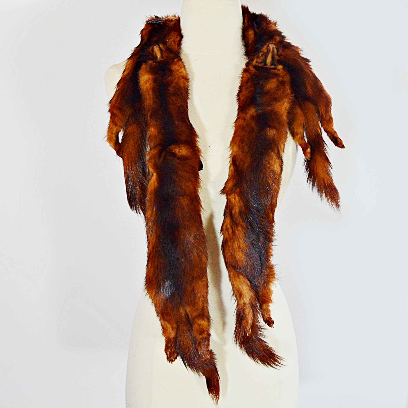 Vintage Red Mink Pelt Stole