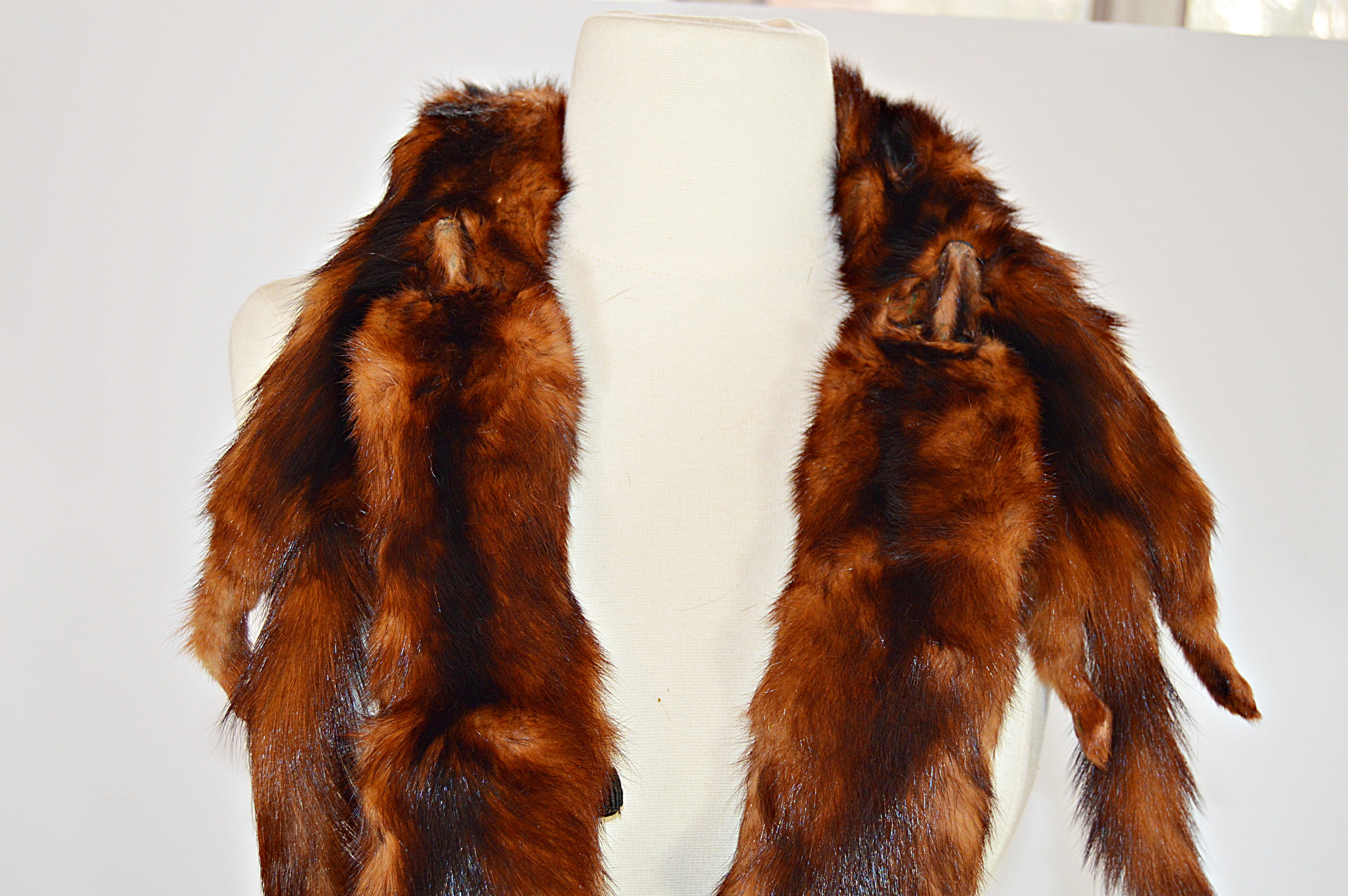 Vintage Red Mink Pelt Stole
