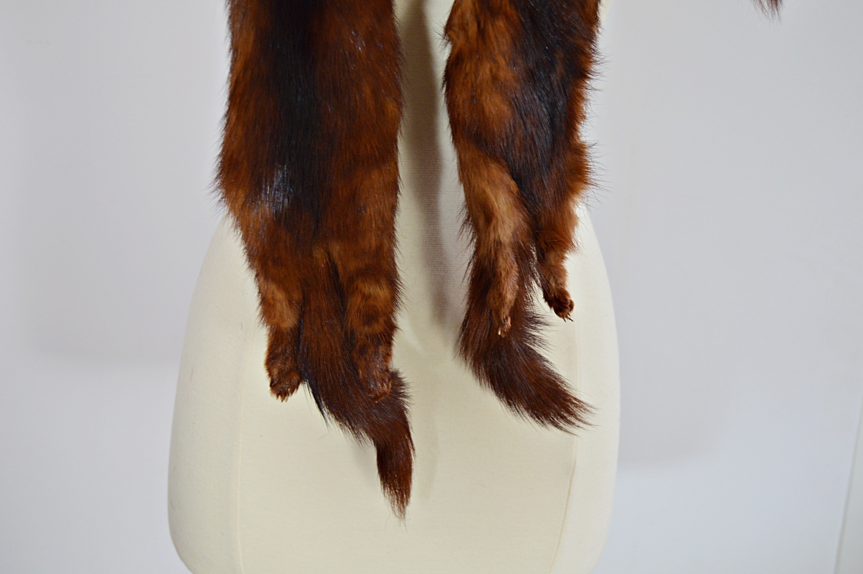 Vintage Red Mink Pelt Stole