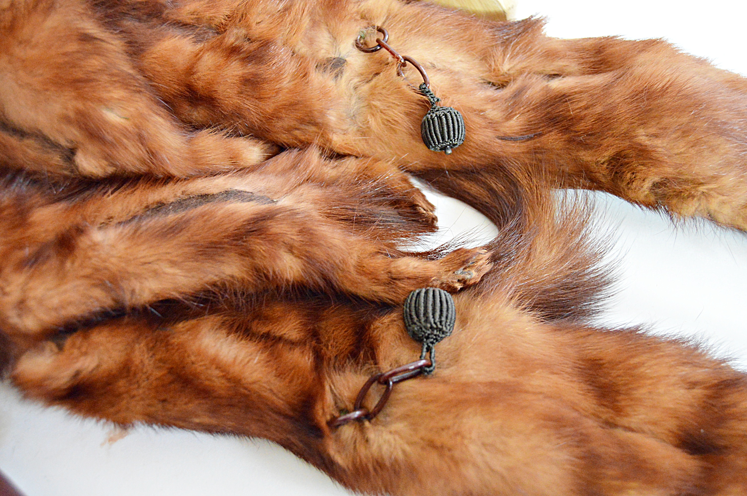 Vintage Red Mink Pelt Stole