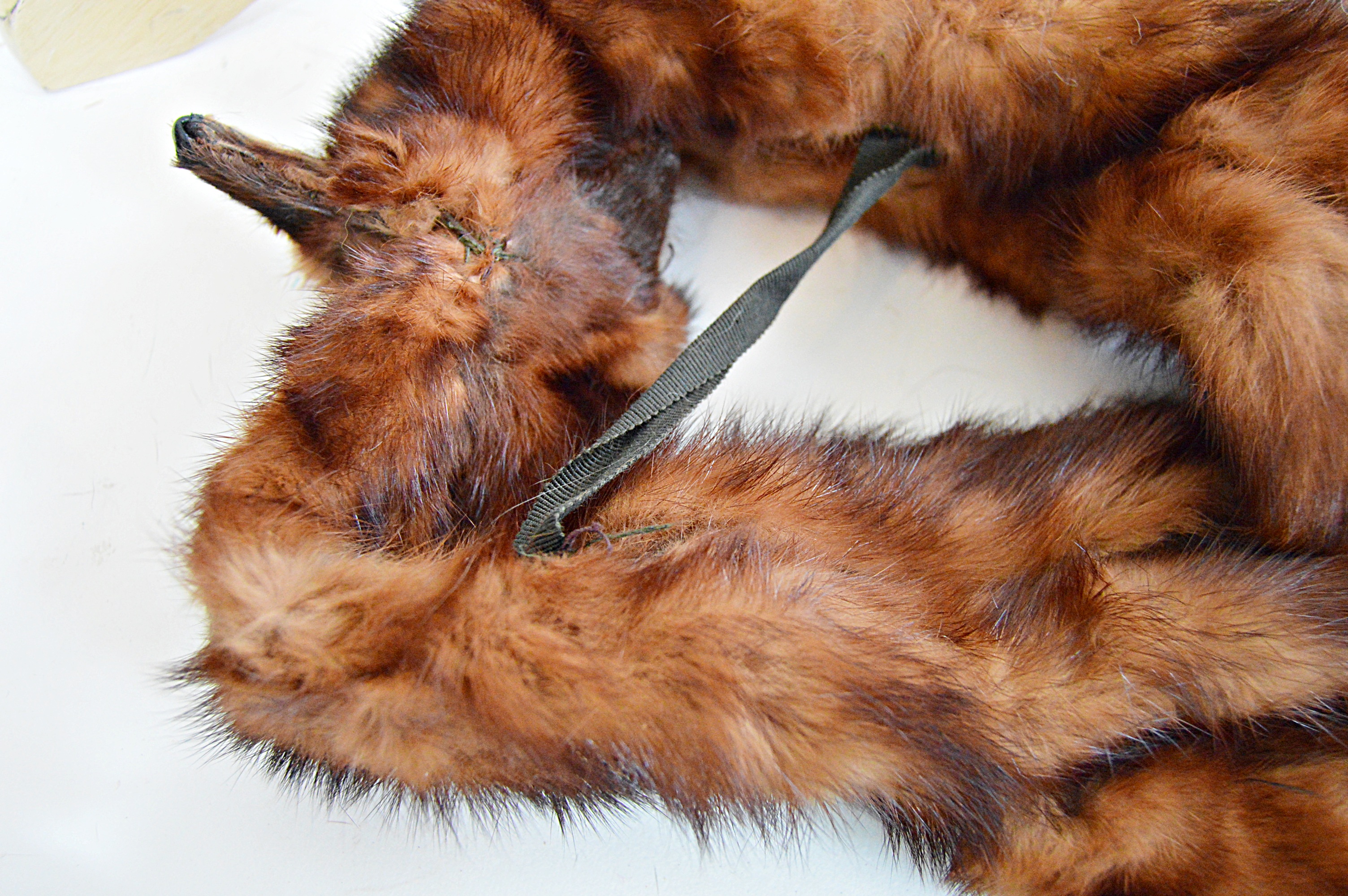 Vintage Red Mink Pelt Stole