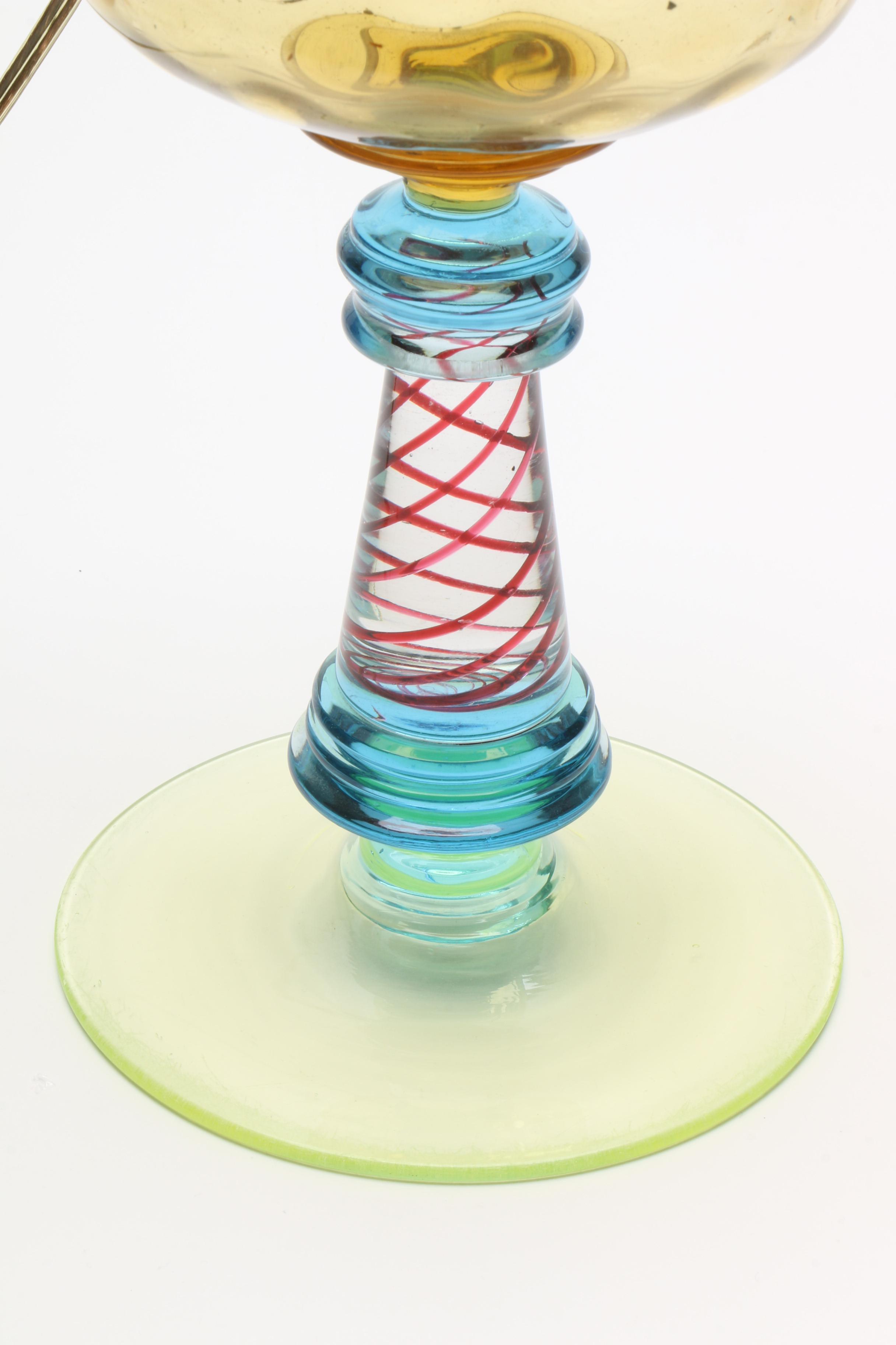 Antique Coin Dot Multicolored Glass Table Lamp