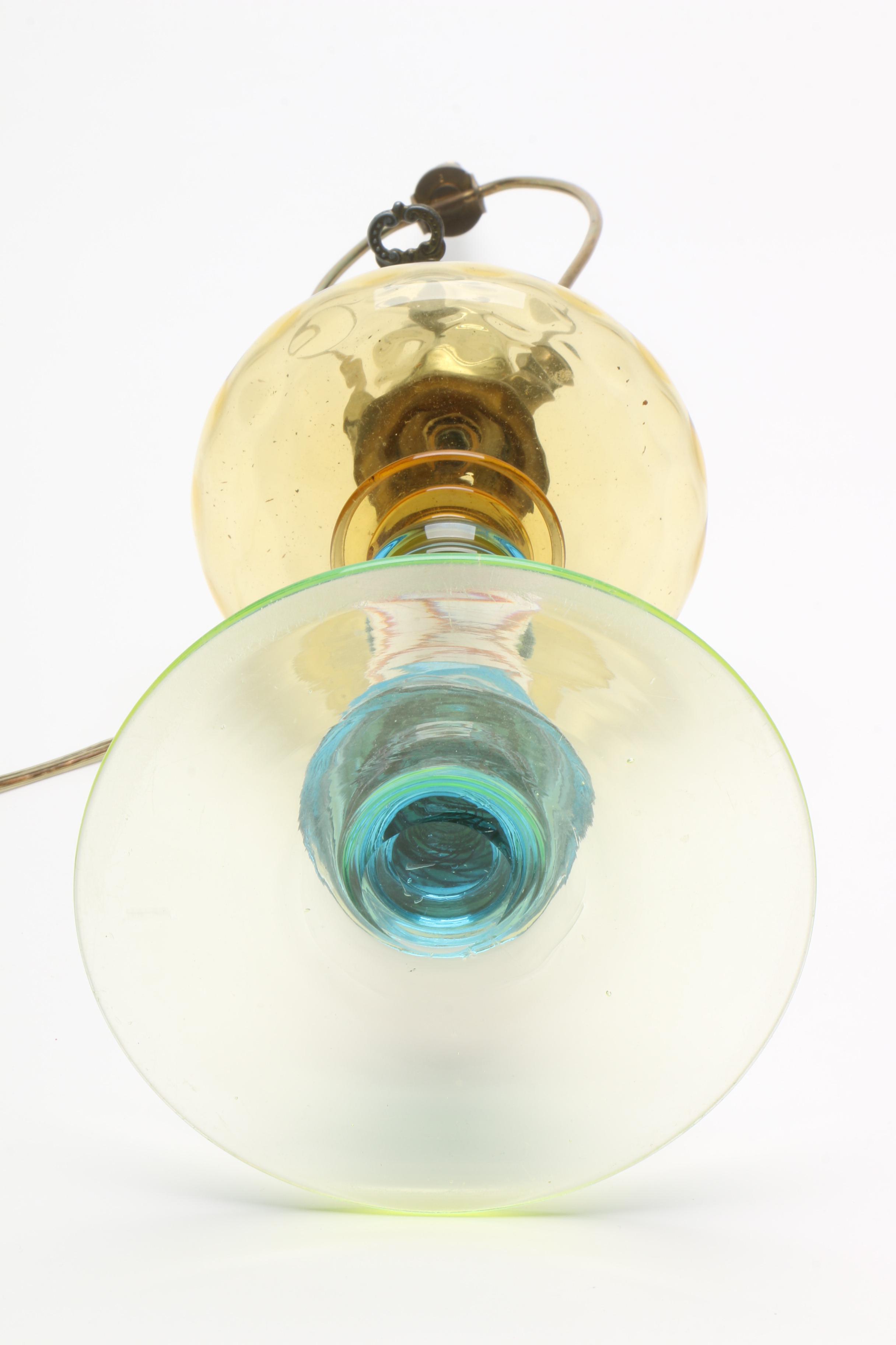 Antique Coin Dot Multicolored Glass Table Lamp