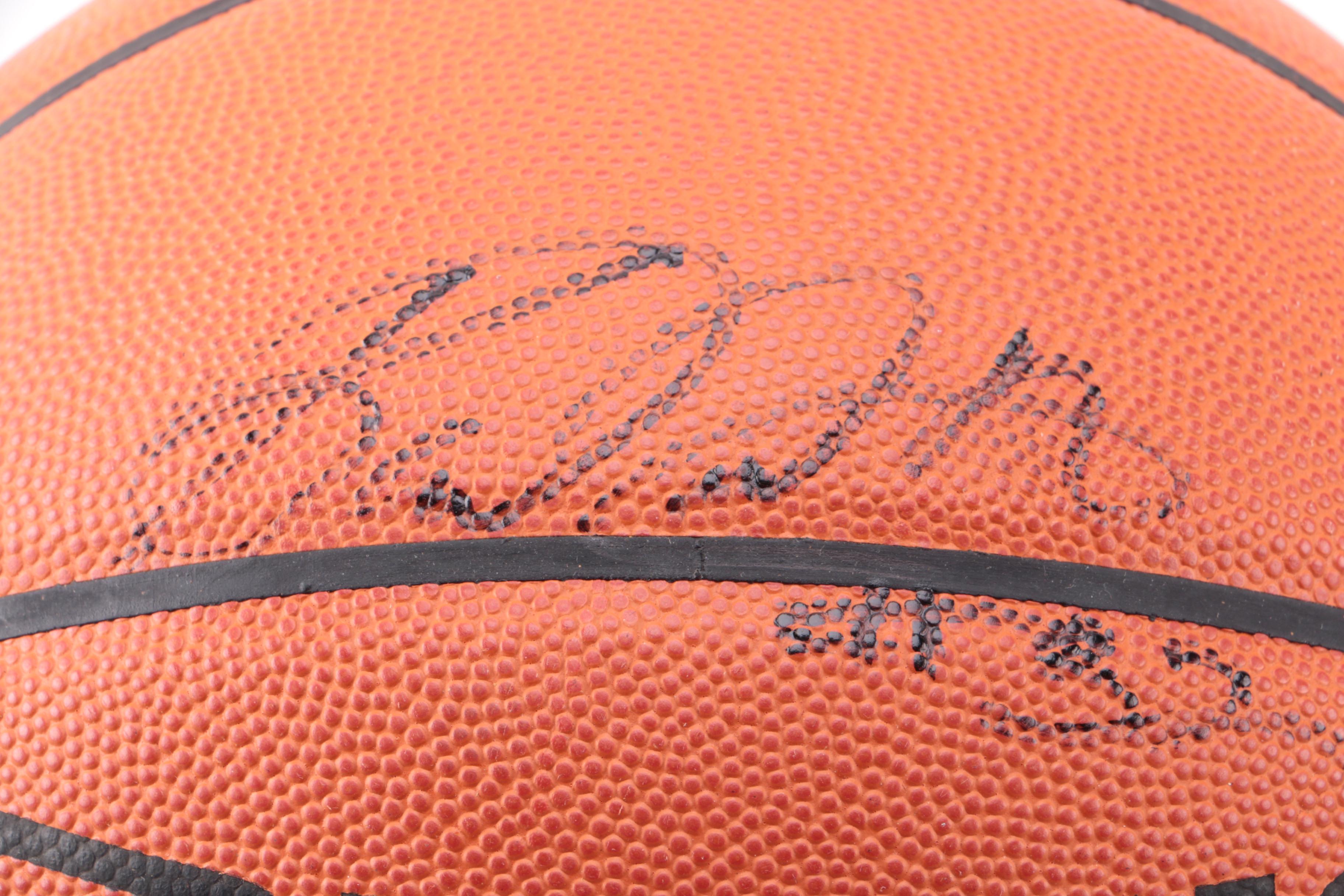 Karl Malone Autographed NBA Basketball