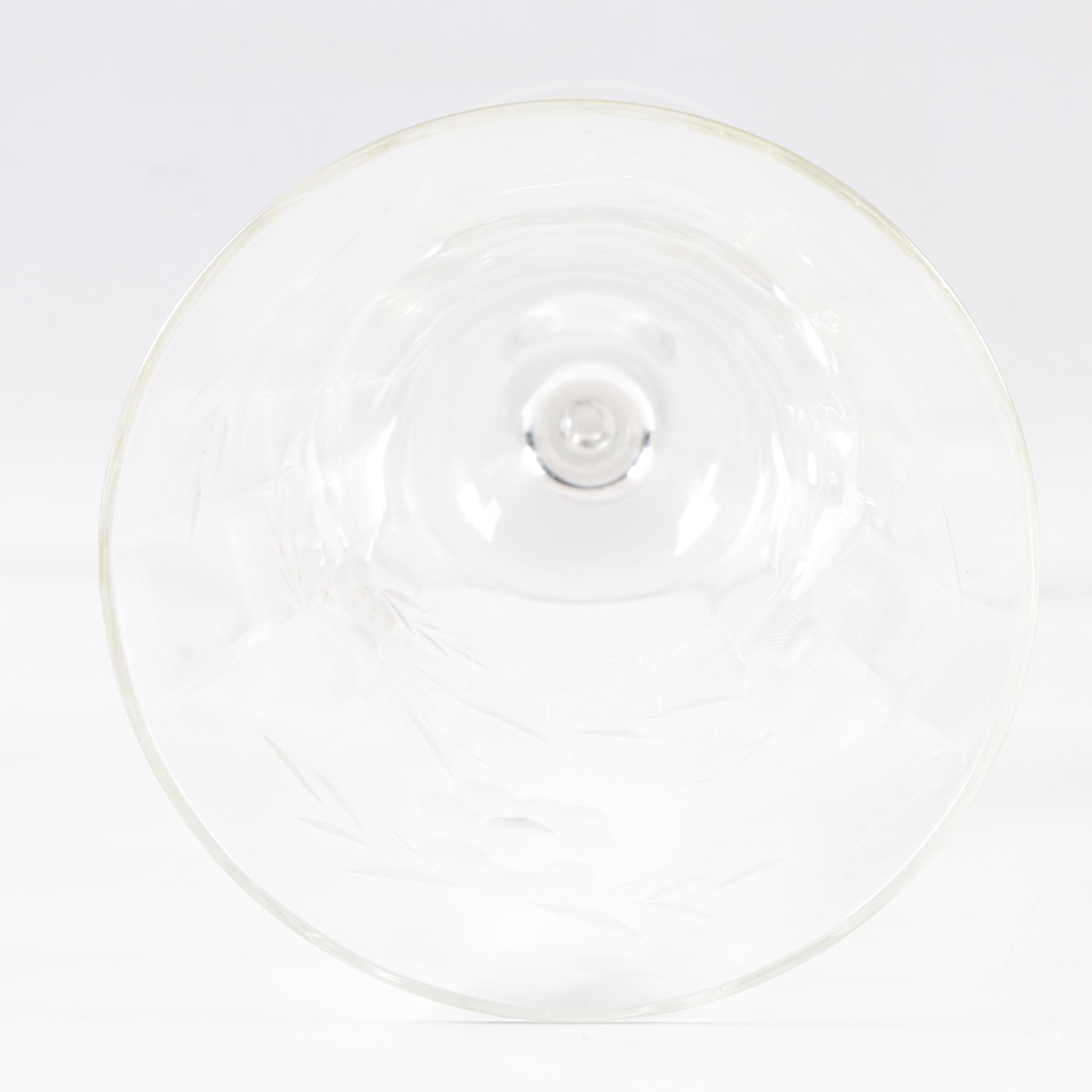 Set of Etched Sherry Glasses