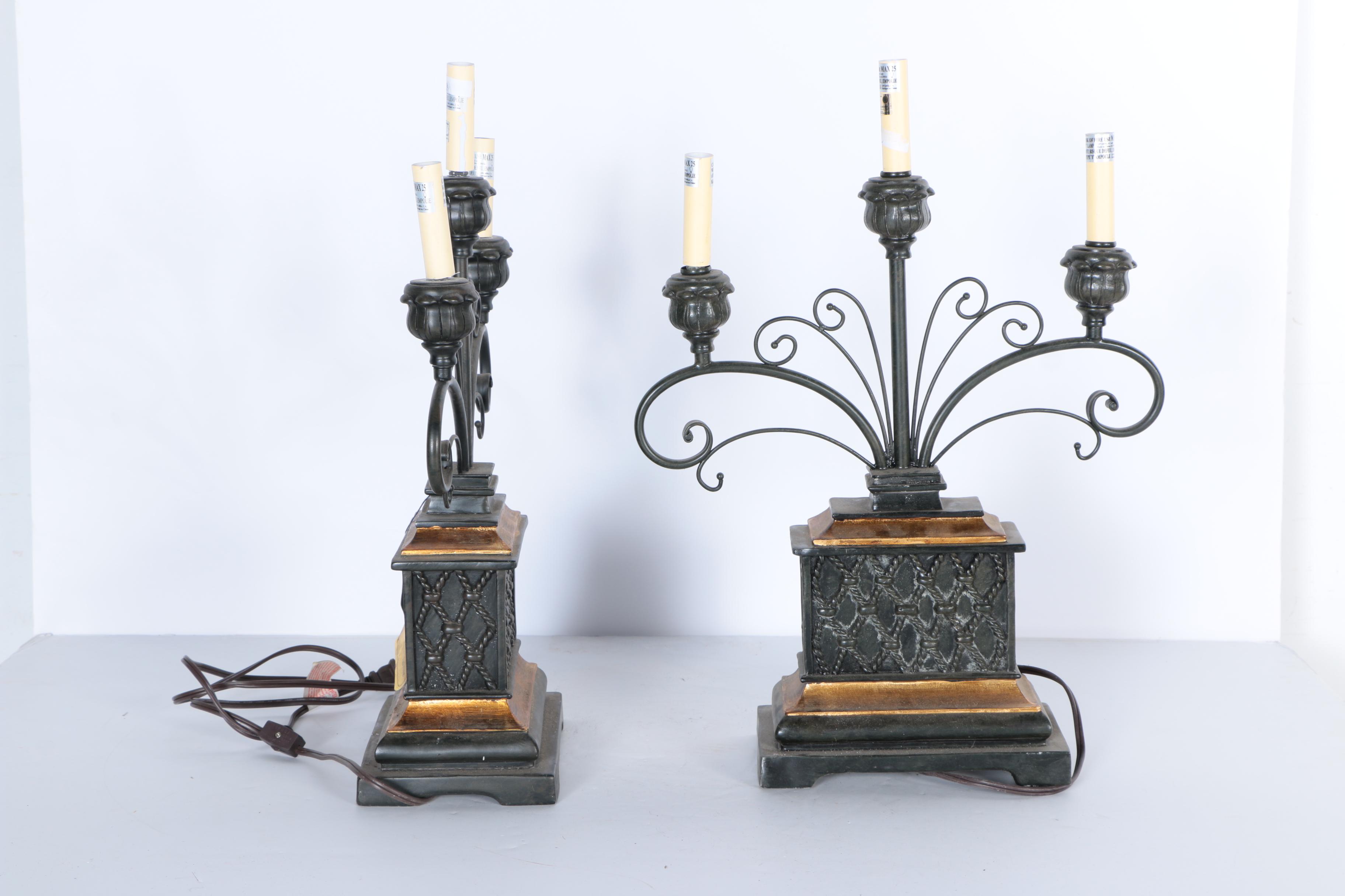 Harbor Town Metal Candelabra Style Accent Lamps
