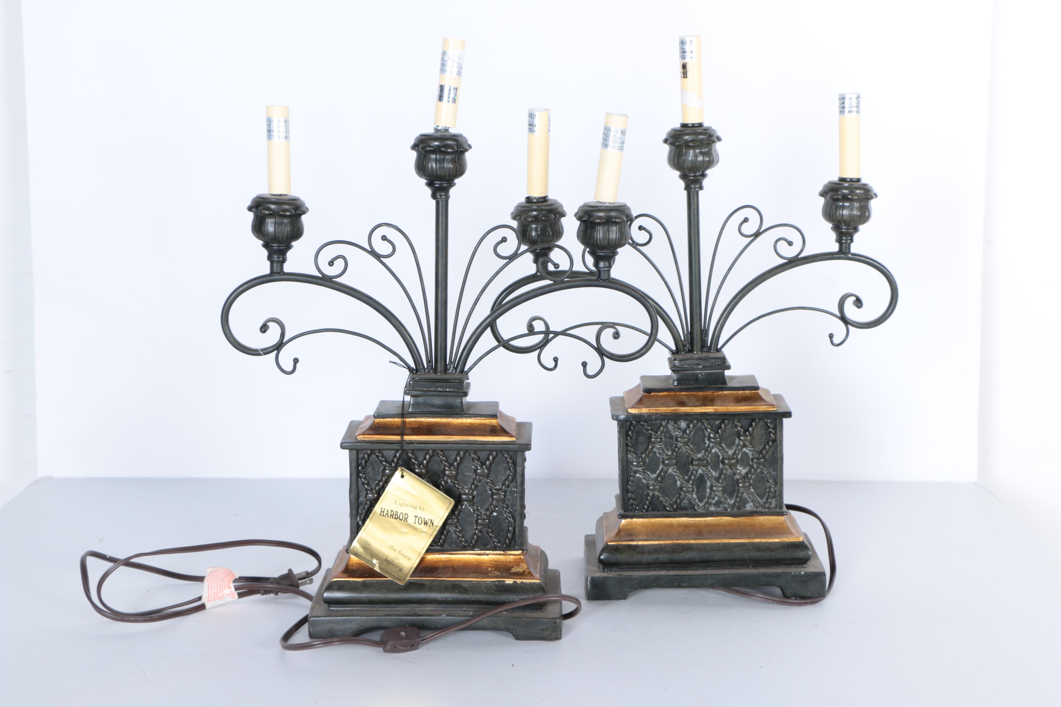 Harbor Town Metal Candelabra Style Accent Lamps