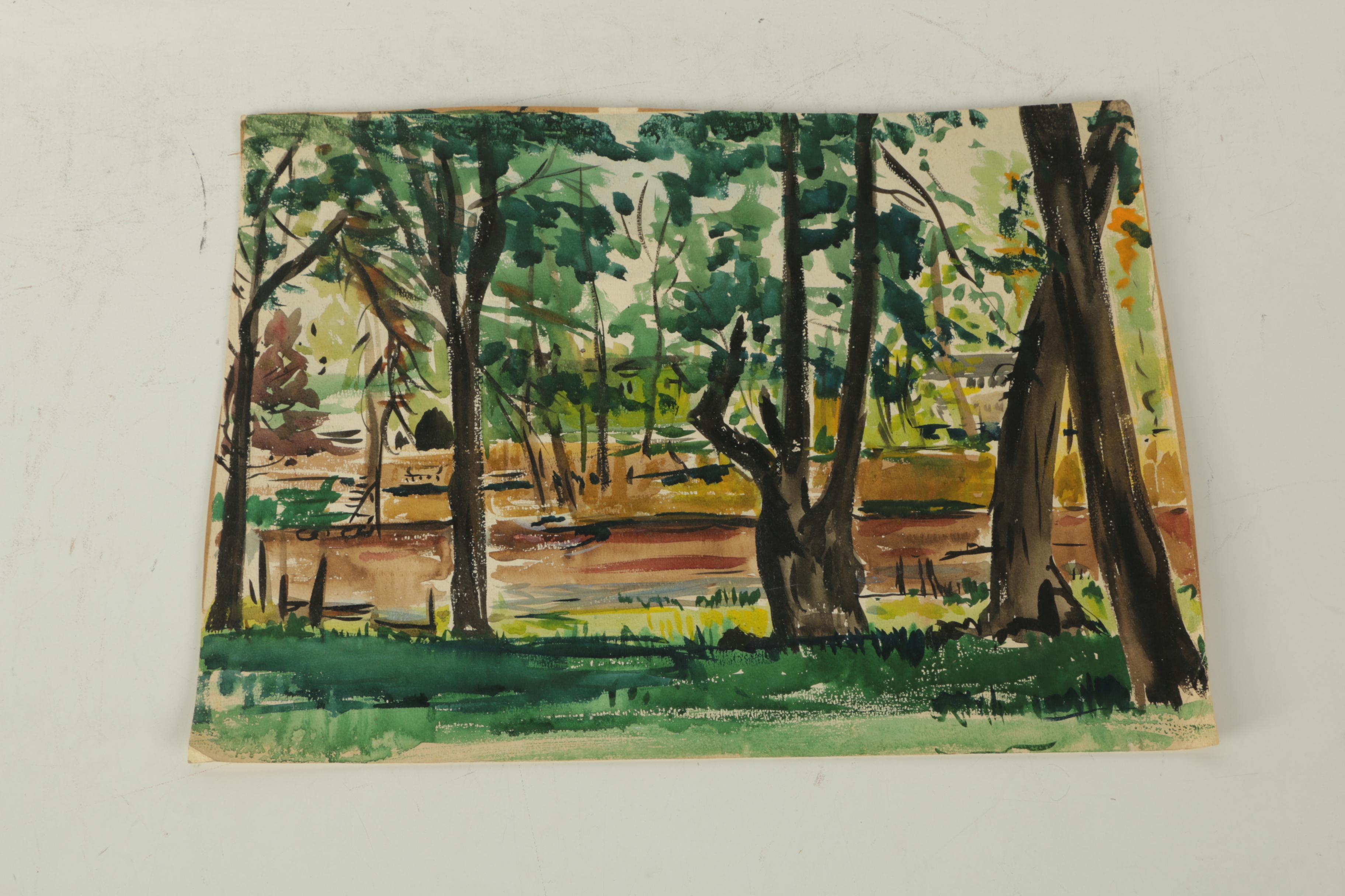 Watercolor and Gouache Paintings of Landscapes