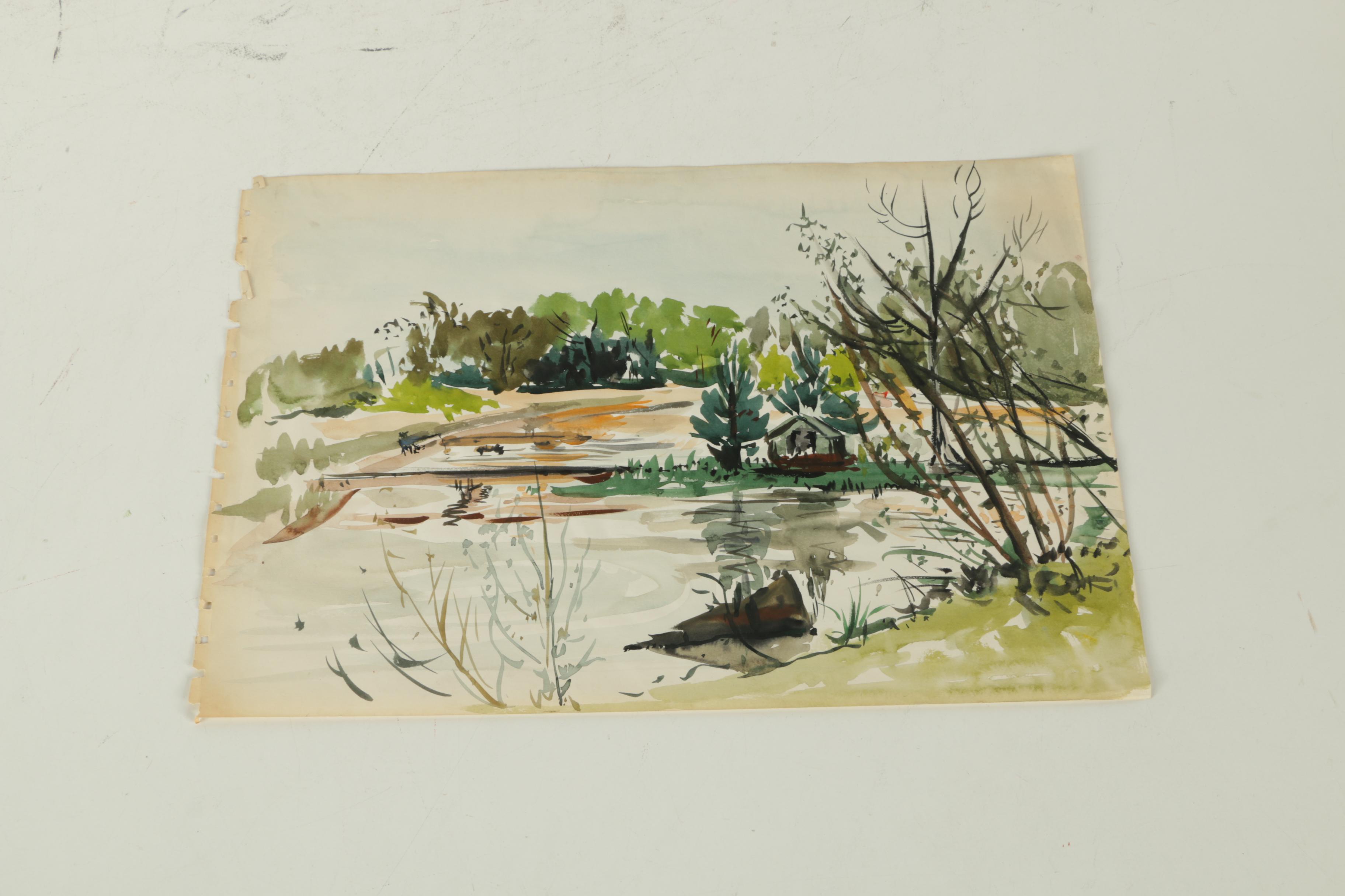 Watercolor and Gouache Paintings of Landscapes