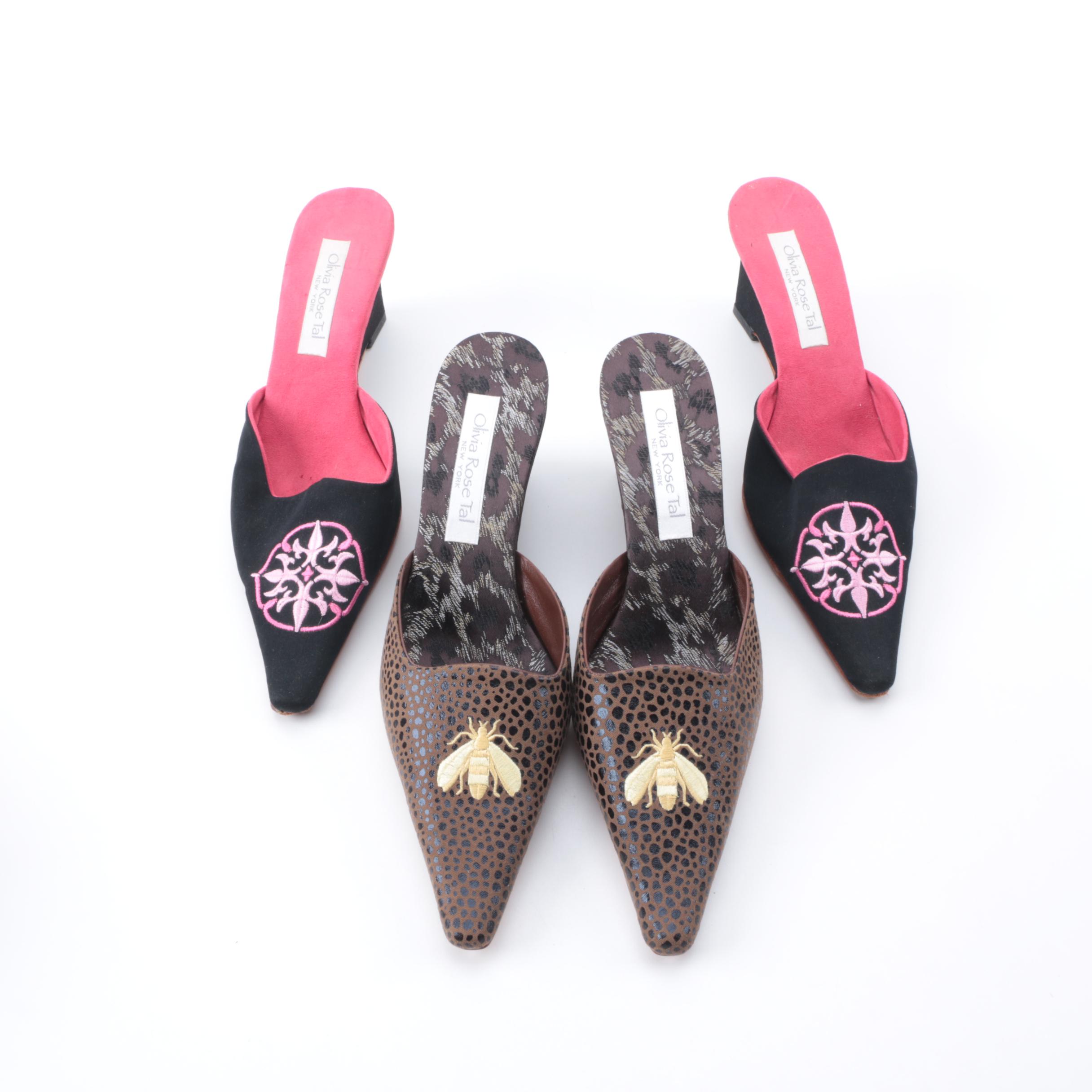 Olivia Rose Tal Embroidered Mules