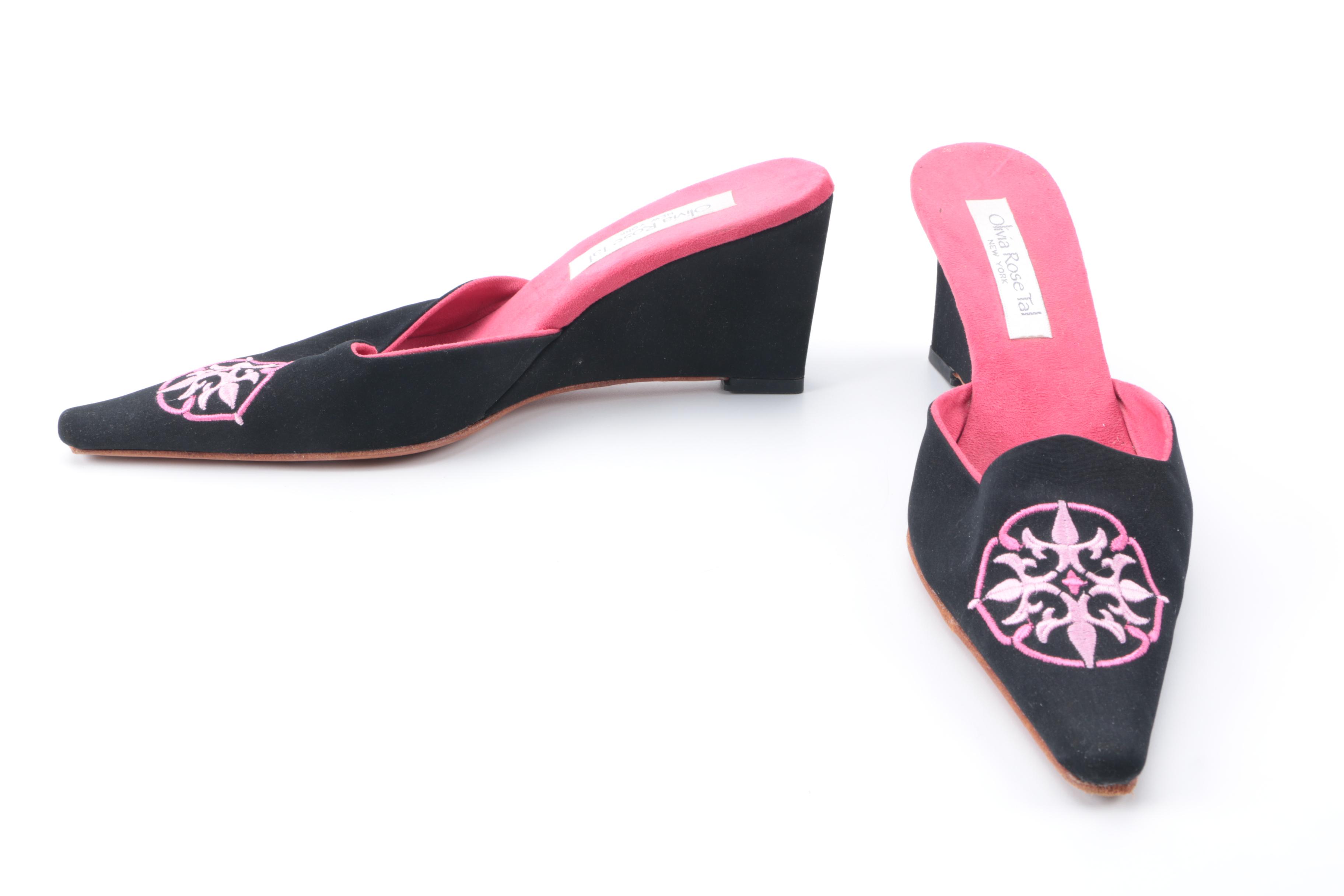 Olivia Rose Tal Embroidered Mules