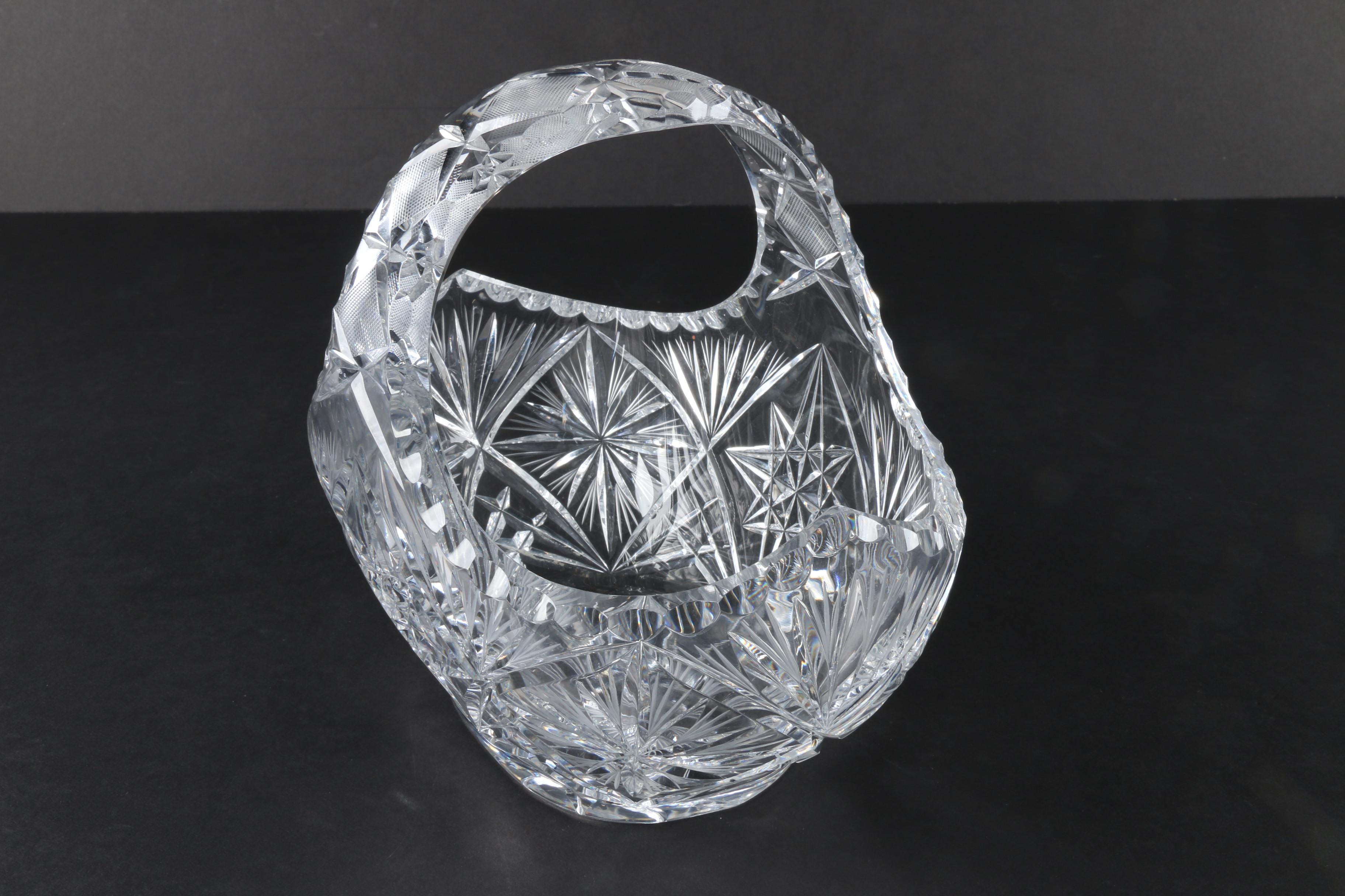 Decorative Cut Crystal Basket