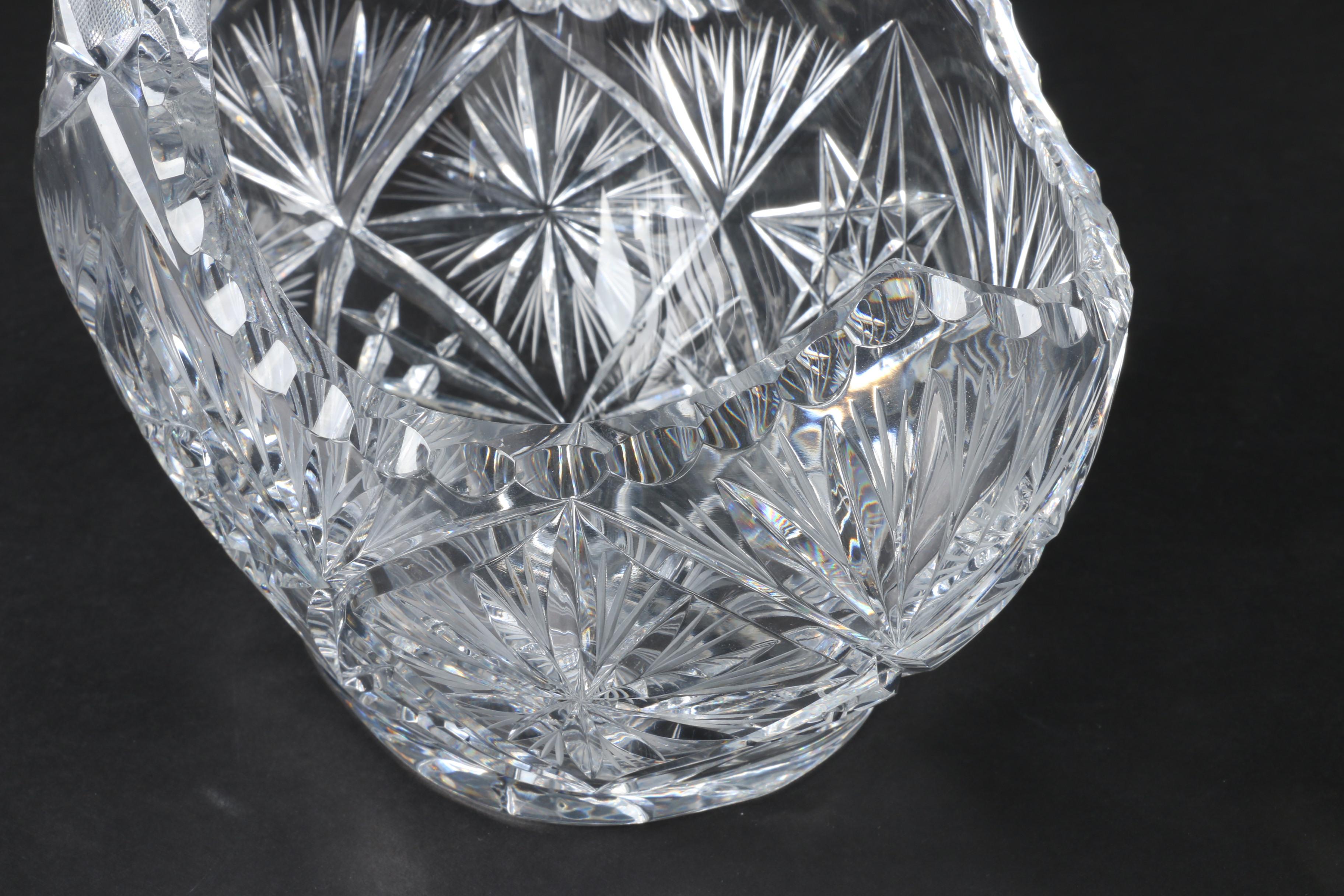 Decorative Cut Crystal Basket