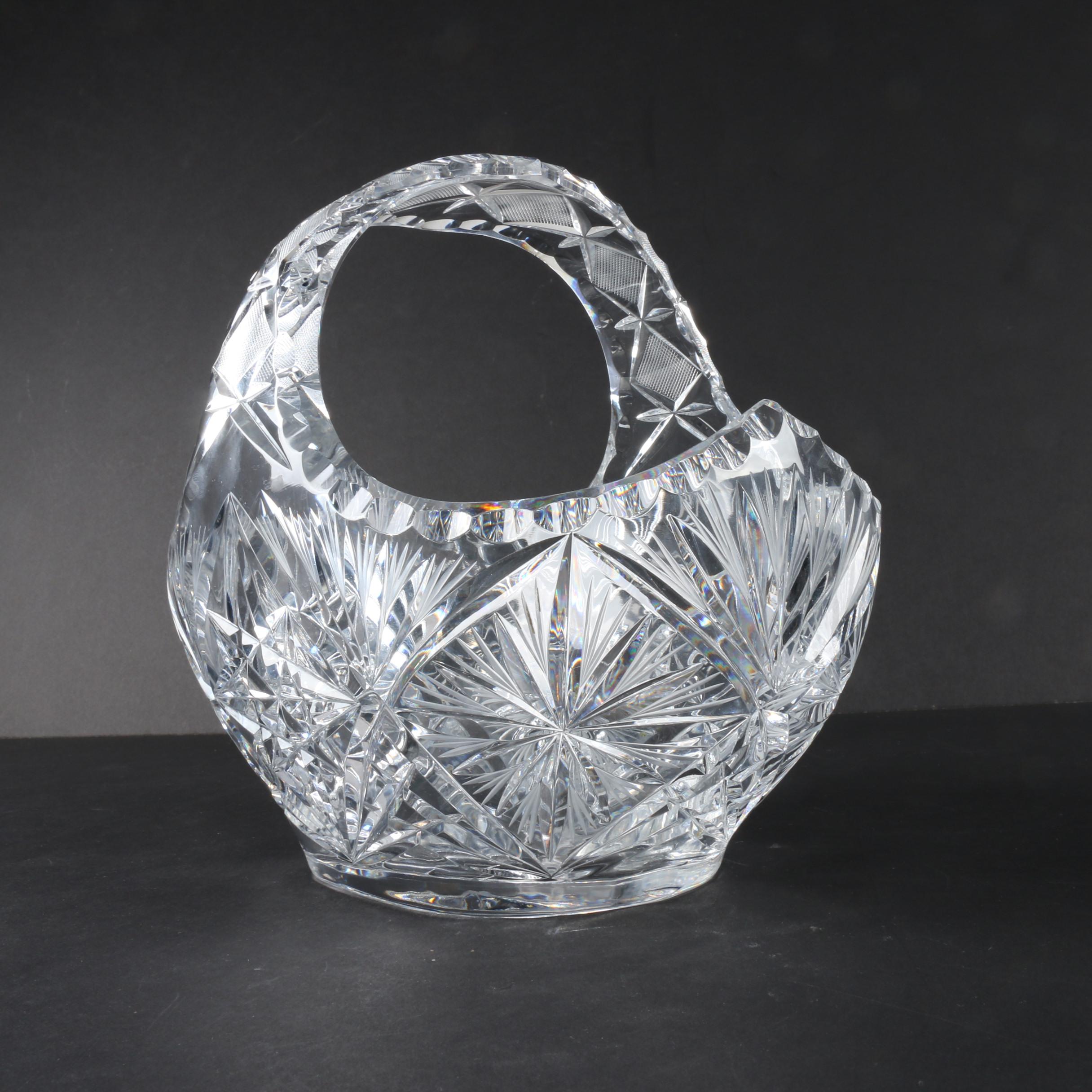 Decorative Cut Crystal Basket