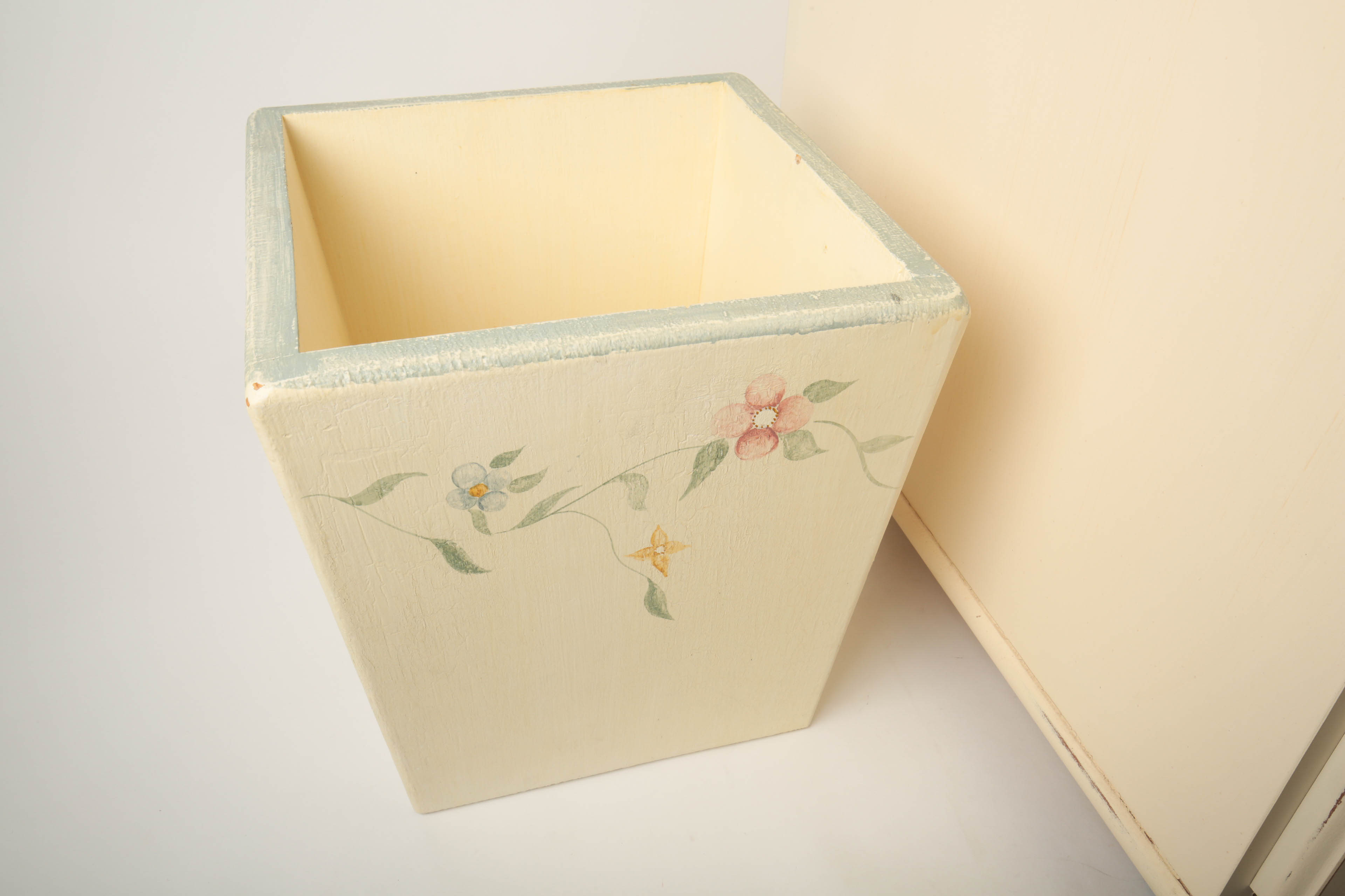 Rolling File Cabinet by Riverside Furniture with Painted Trash Can