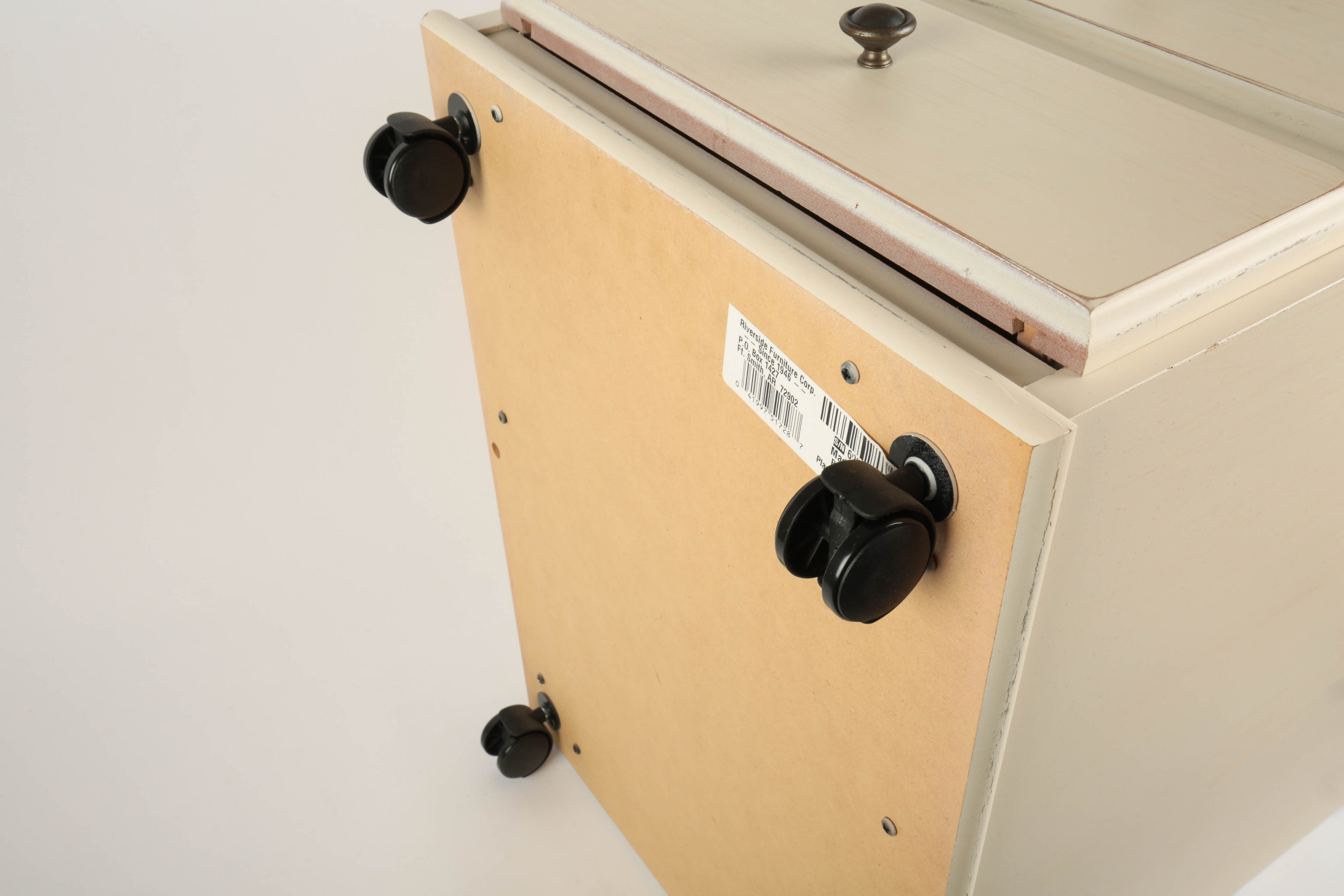 Rolling File Cabinet by Riverside Furniture with Painted Trash Can