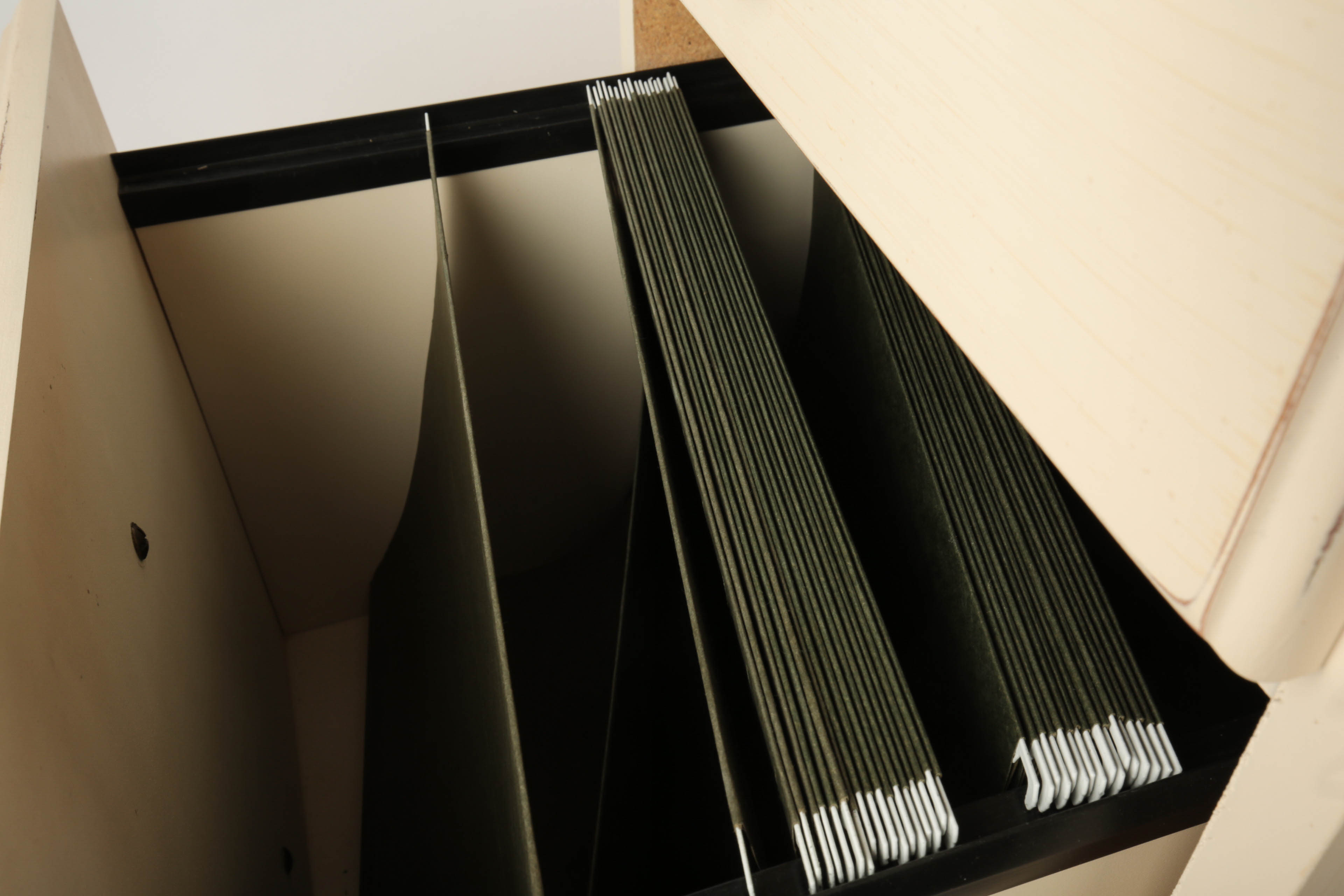 Rolling File Cabinet by Riverside Furniture with Painted Trash Can