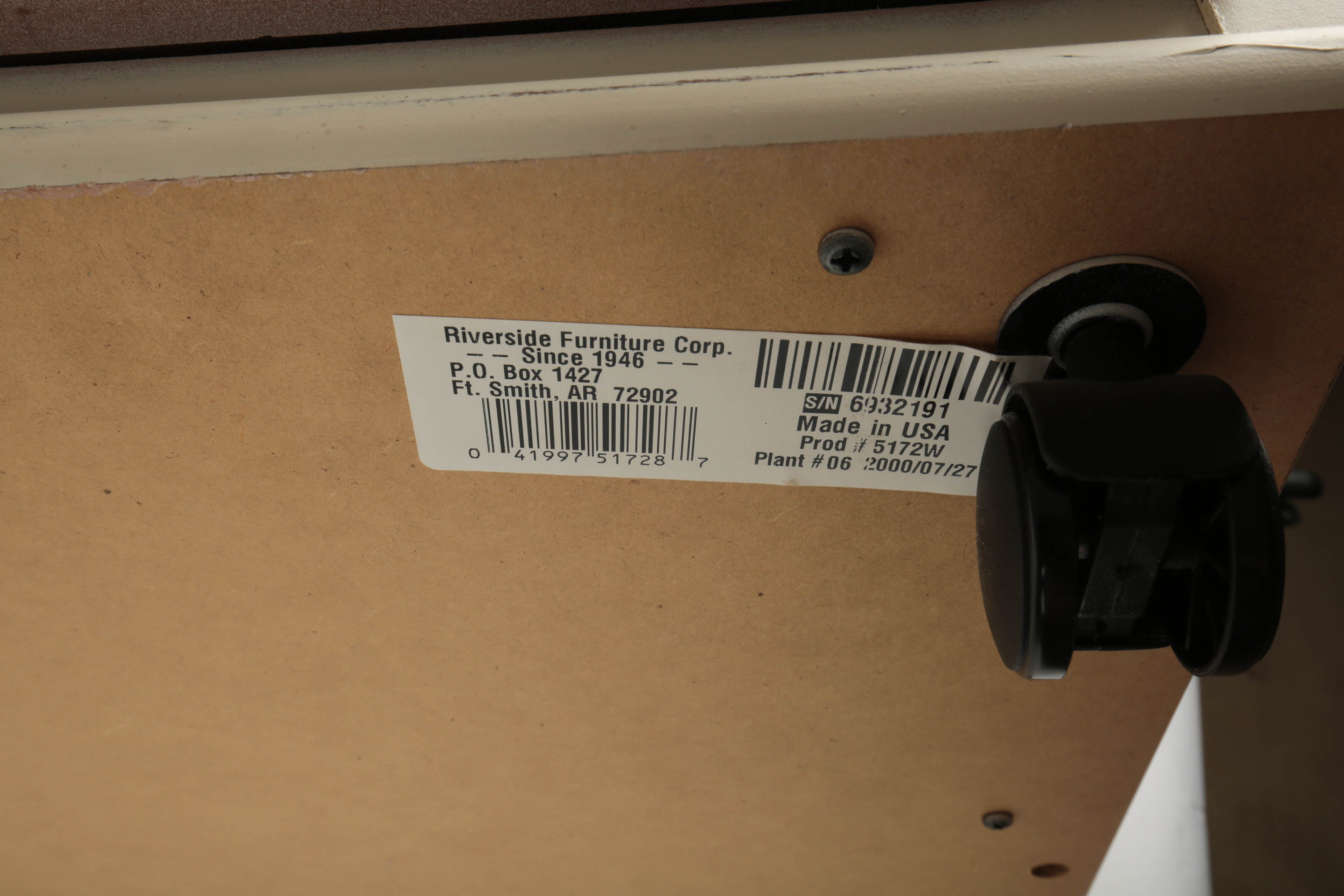 Rolling File Cabinet by Riverside Furniture with Painted Trash Can