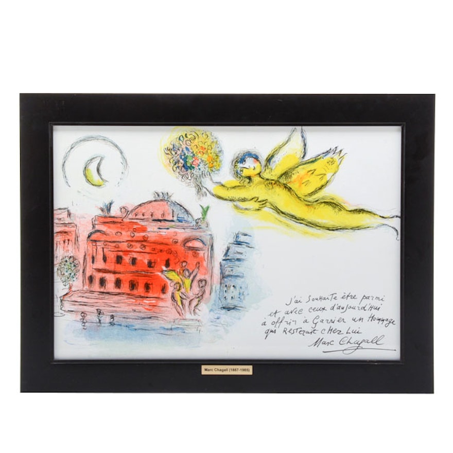 Marc Chagall Hand-Pulled Lithograph "Homage to Garnier"