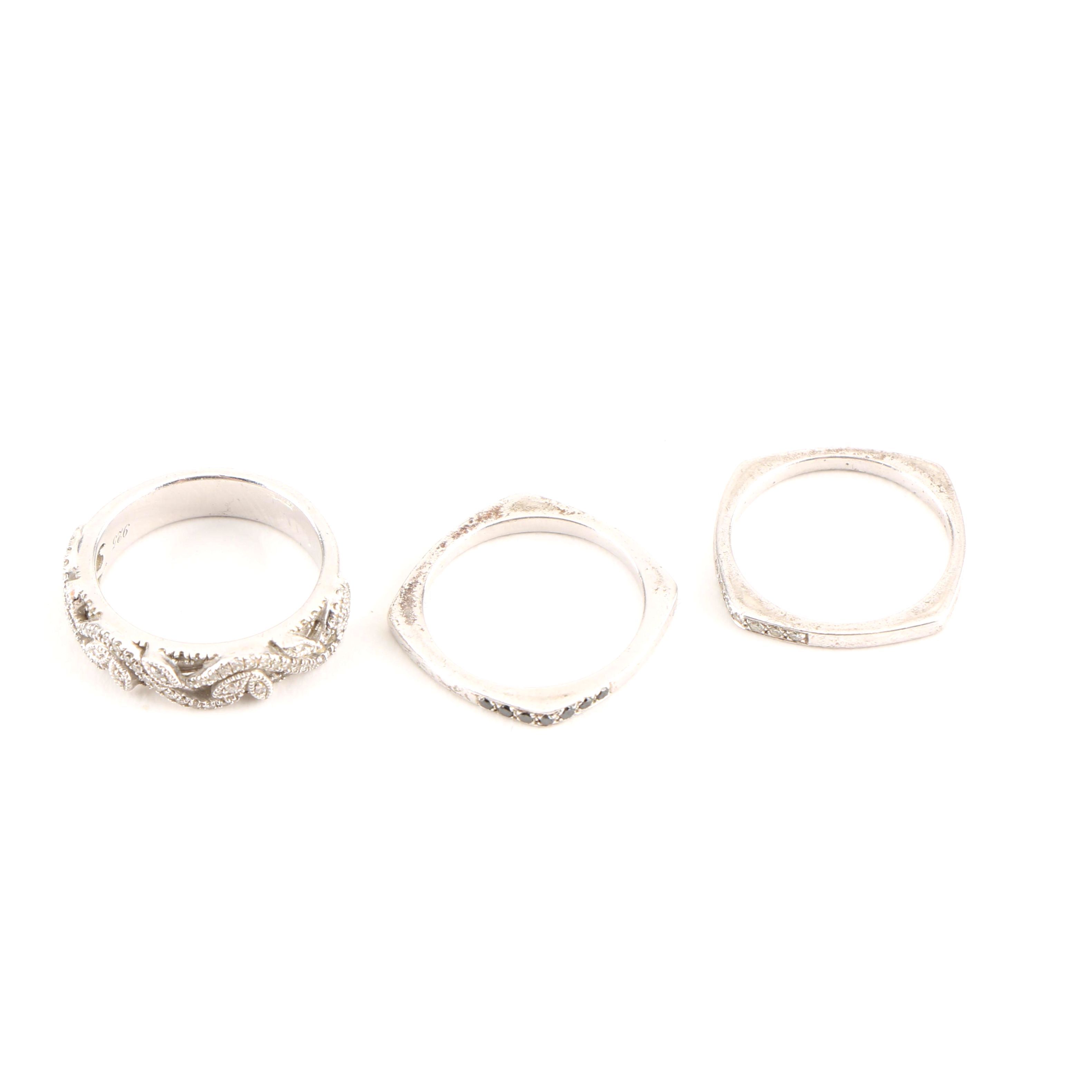 Sterling Silver and Diamond Rings Including Neil Lane