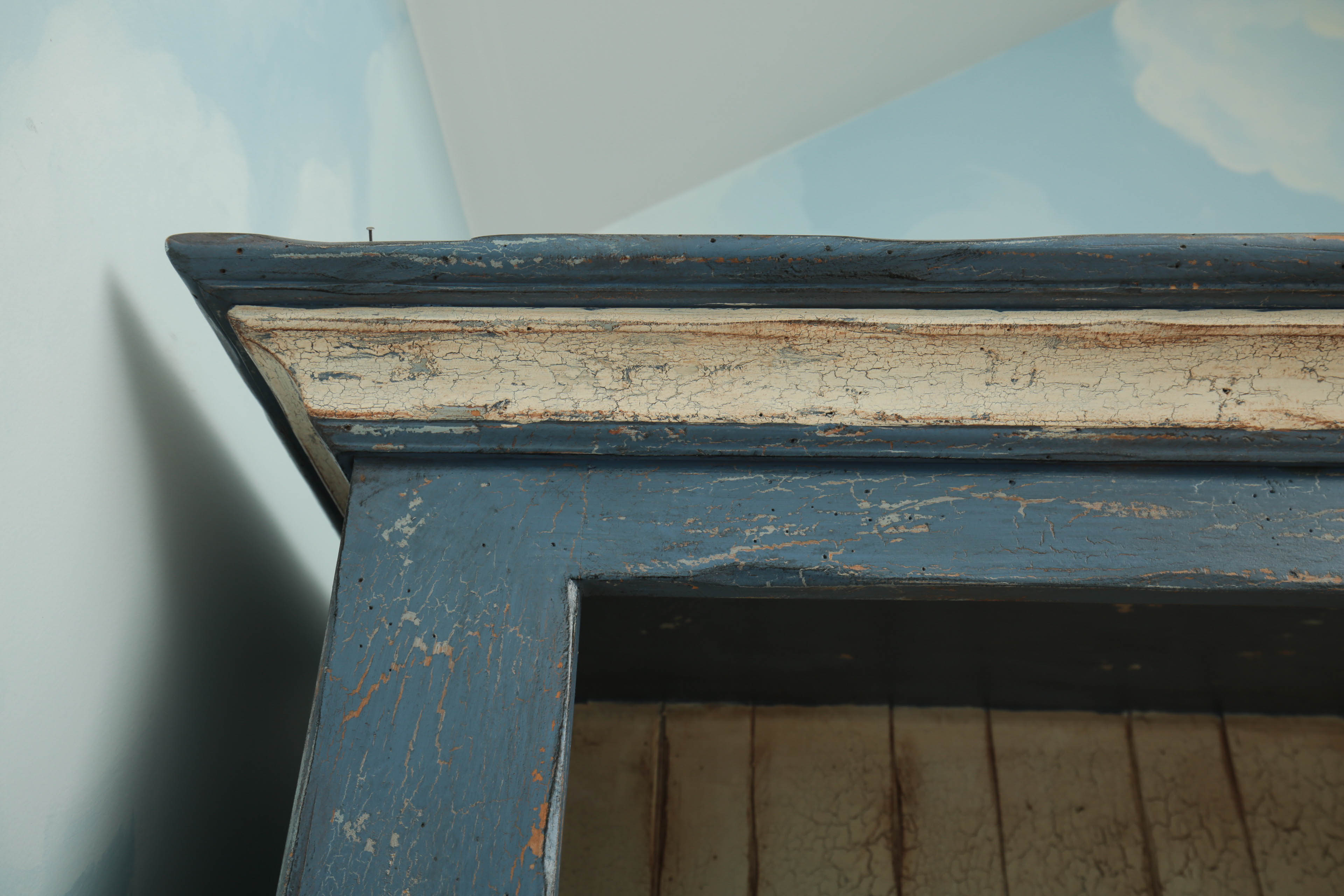 Distressed Painted Open Cabinet