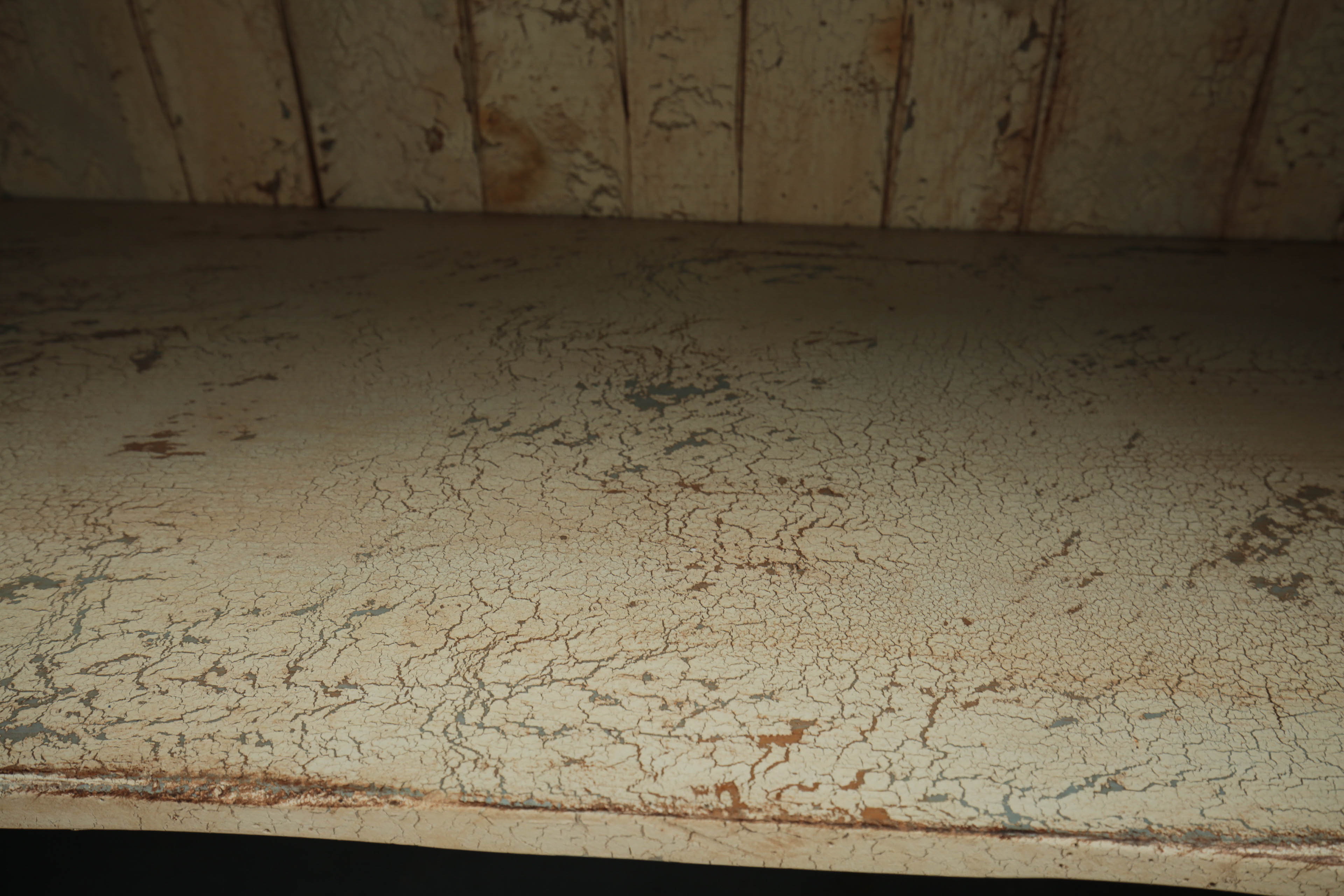 Distressed Painted Open Cabinet