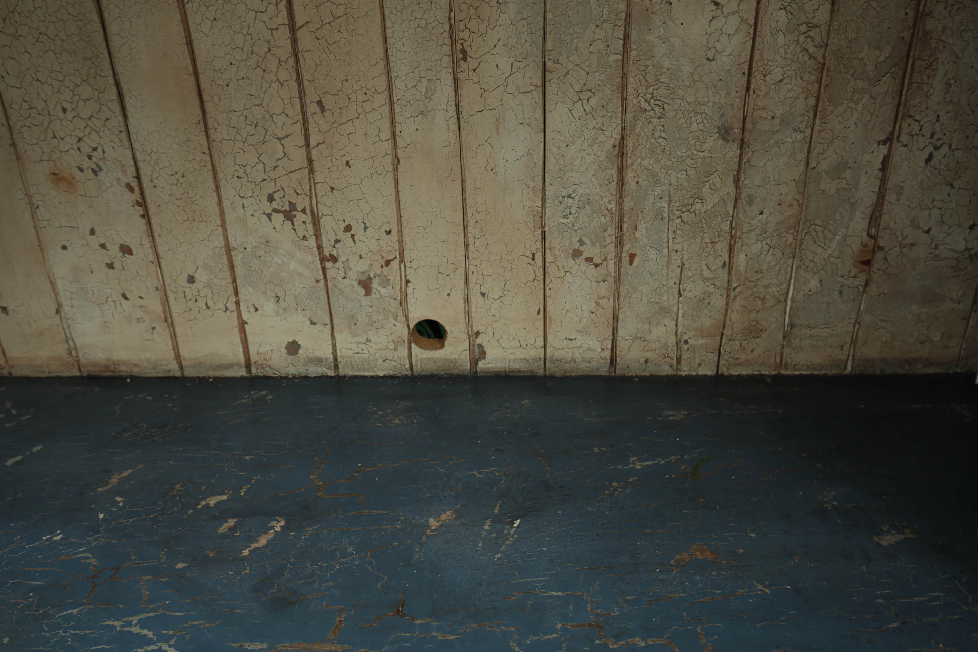 Distressed Painted Open Cabinet