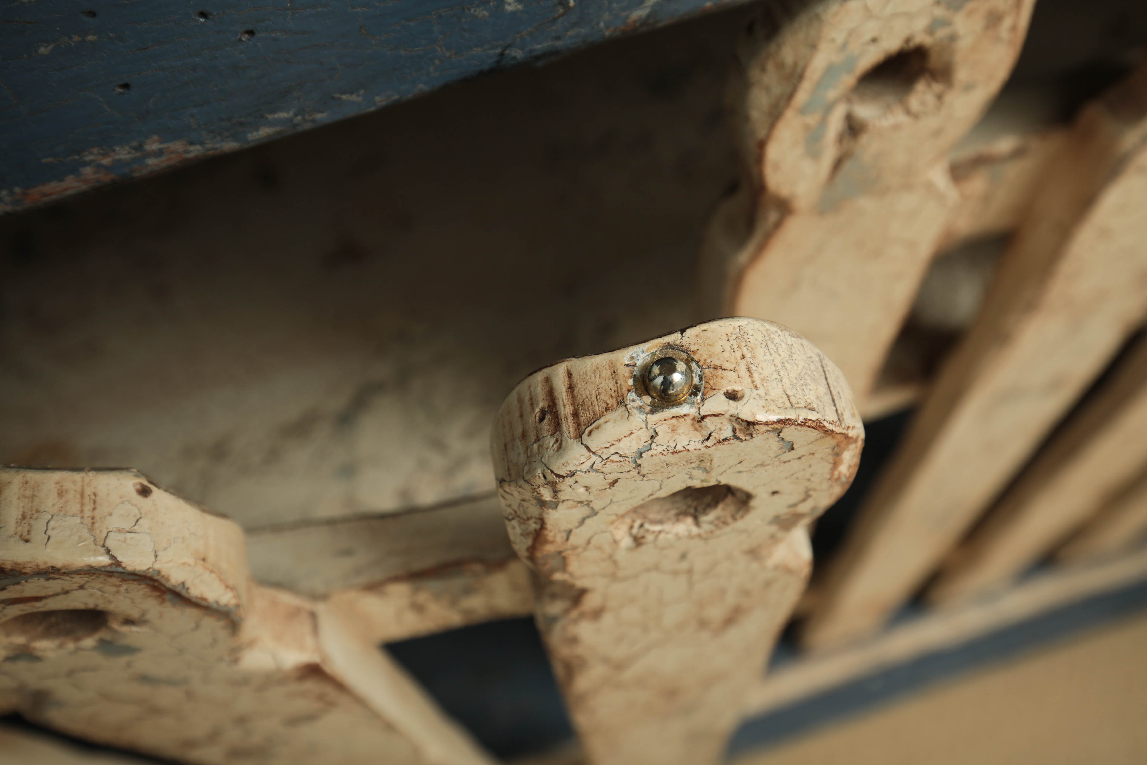 Distressed Painted Open Cabinet