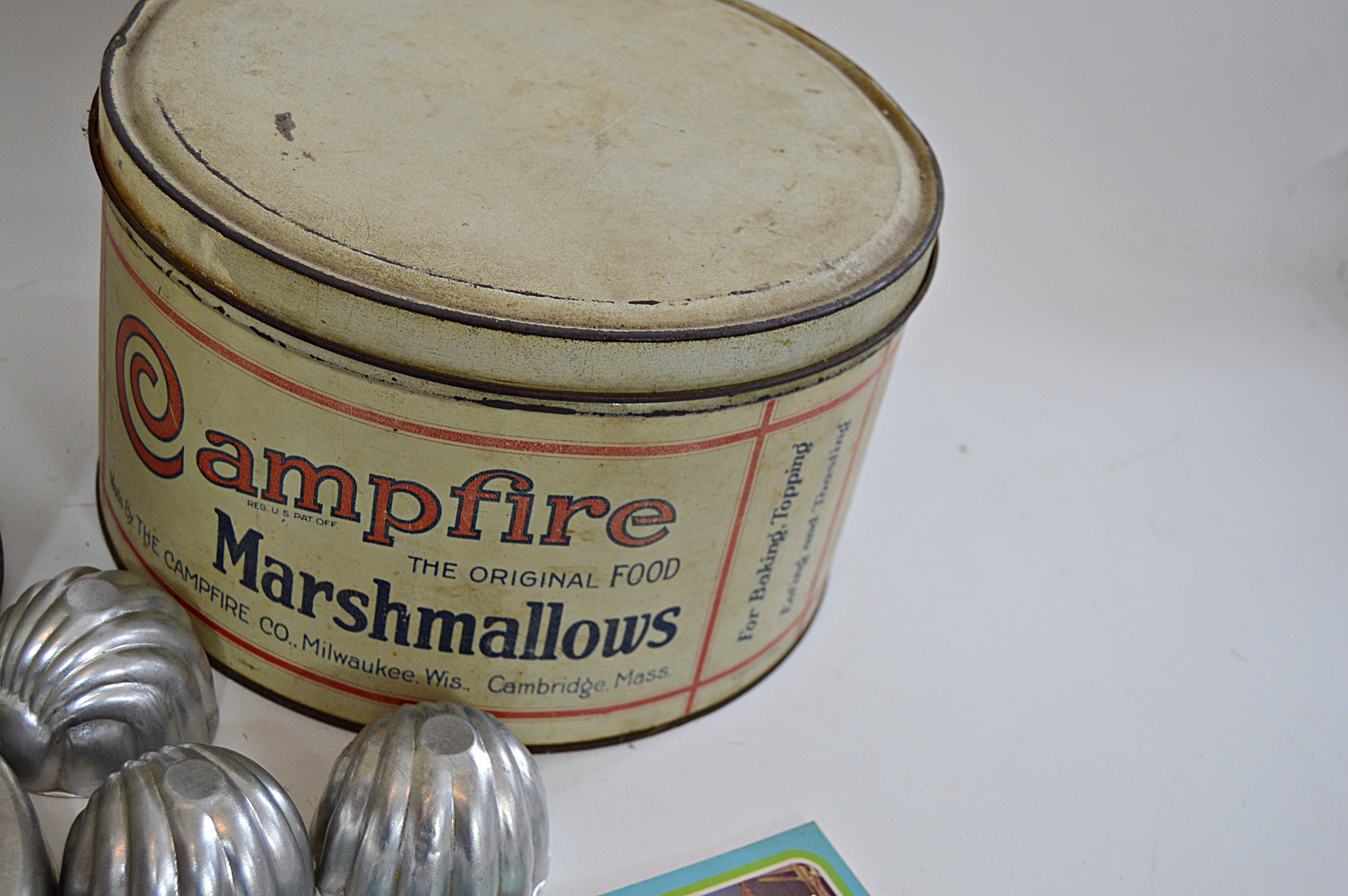 Vintage Tins, Aluminum Jello Molds, Cookie Cutters, Cocktail Booklet