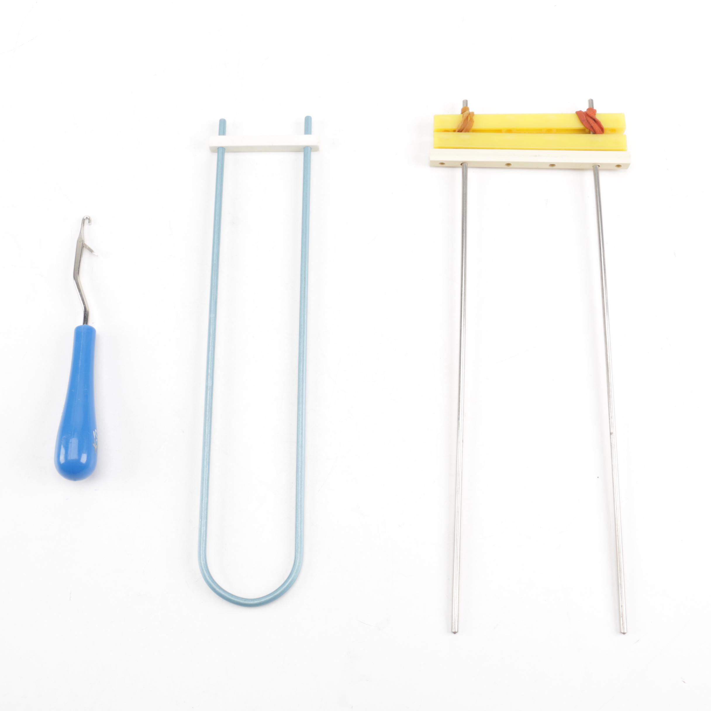 Knitting Needles and Leather Pouch