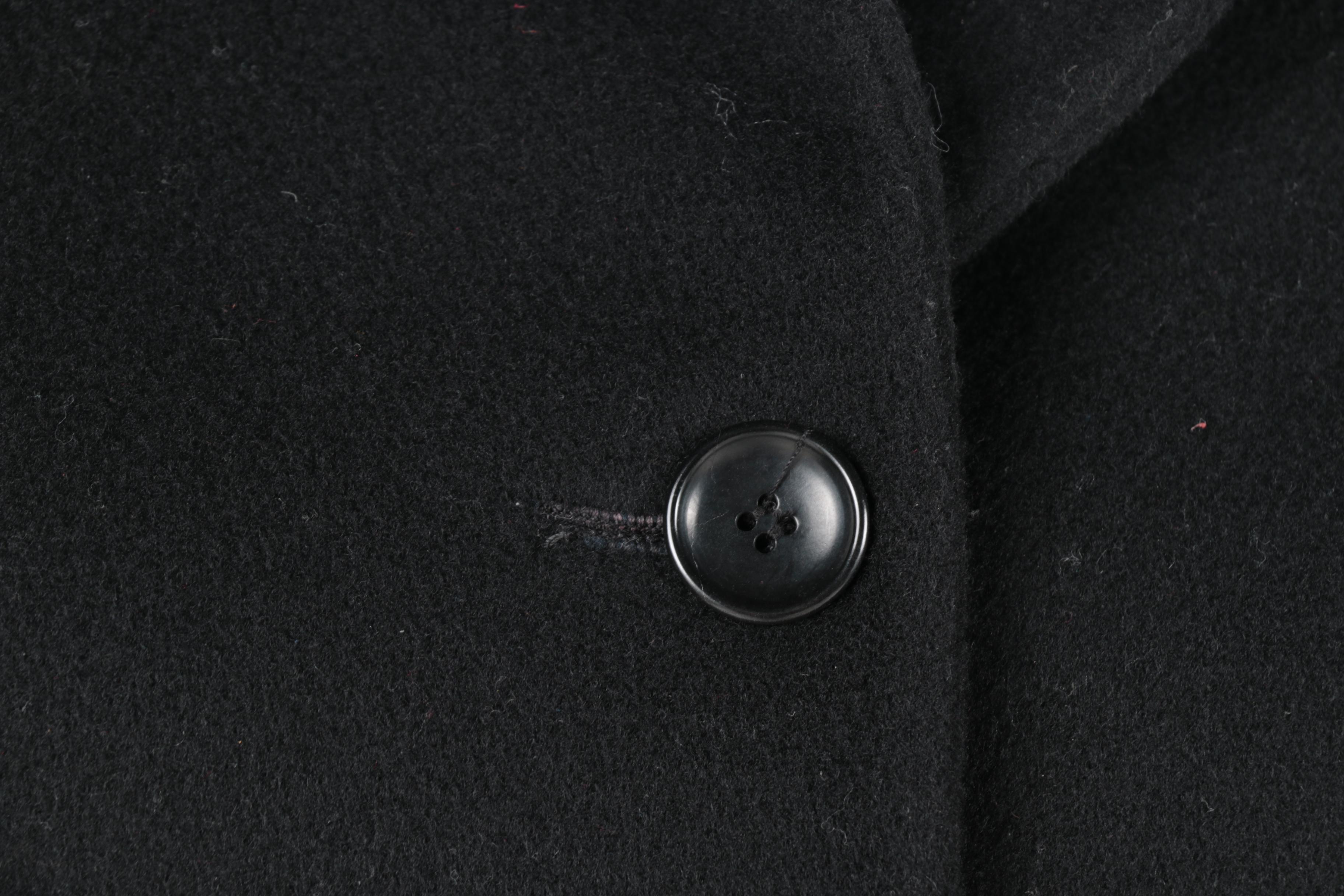 Women's Albert Nipon Black Wool Coat