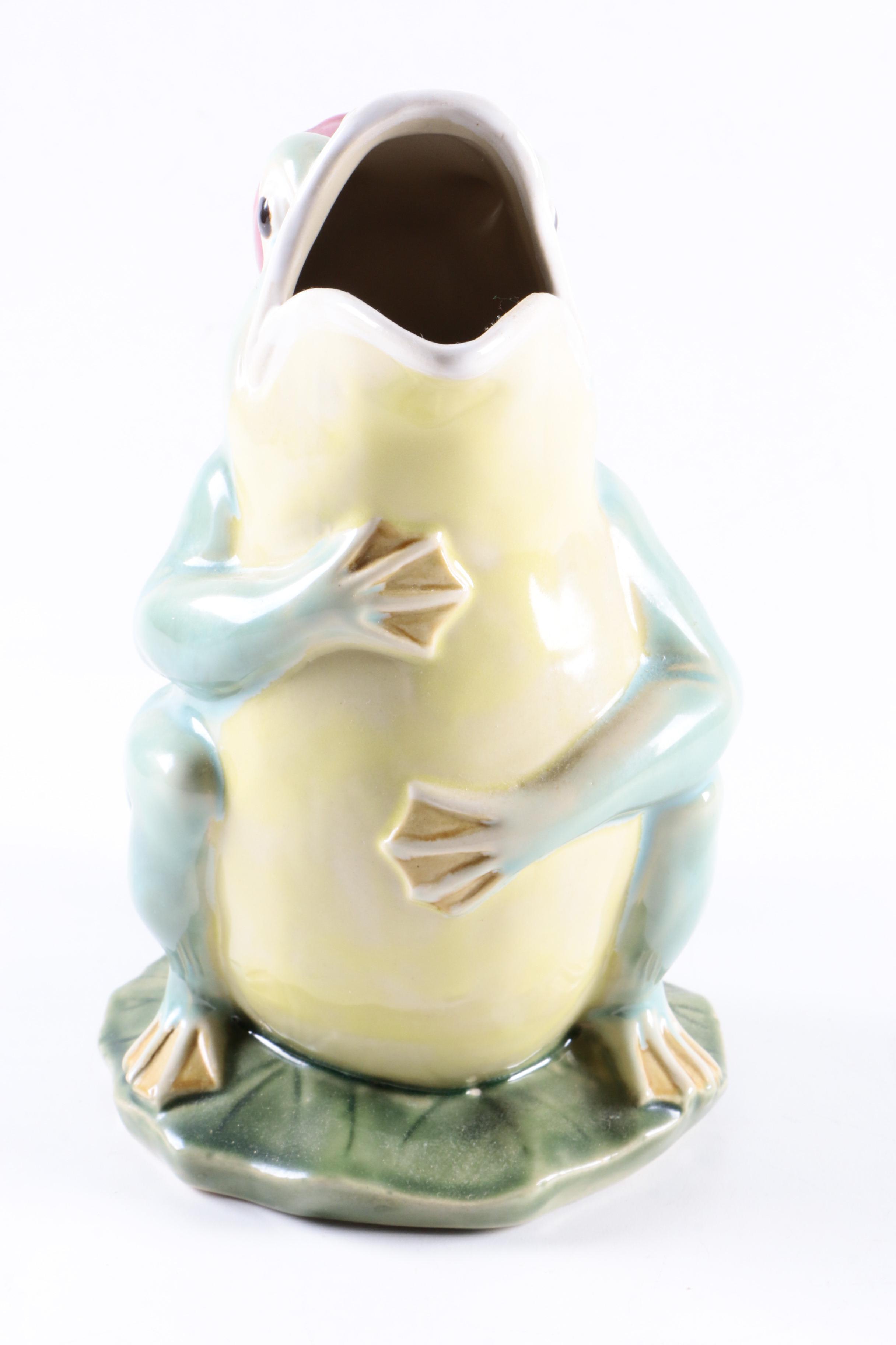 Vintage Figural Frog Pitcher