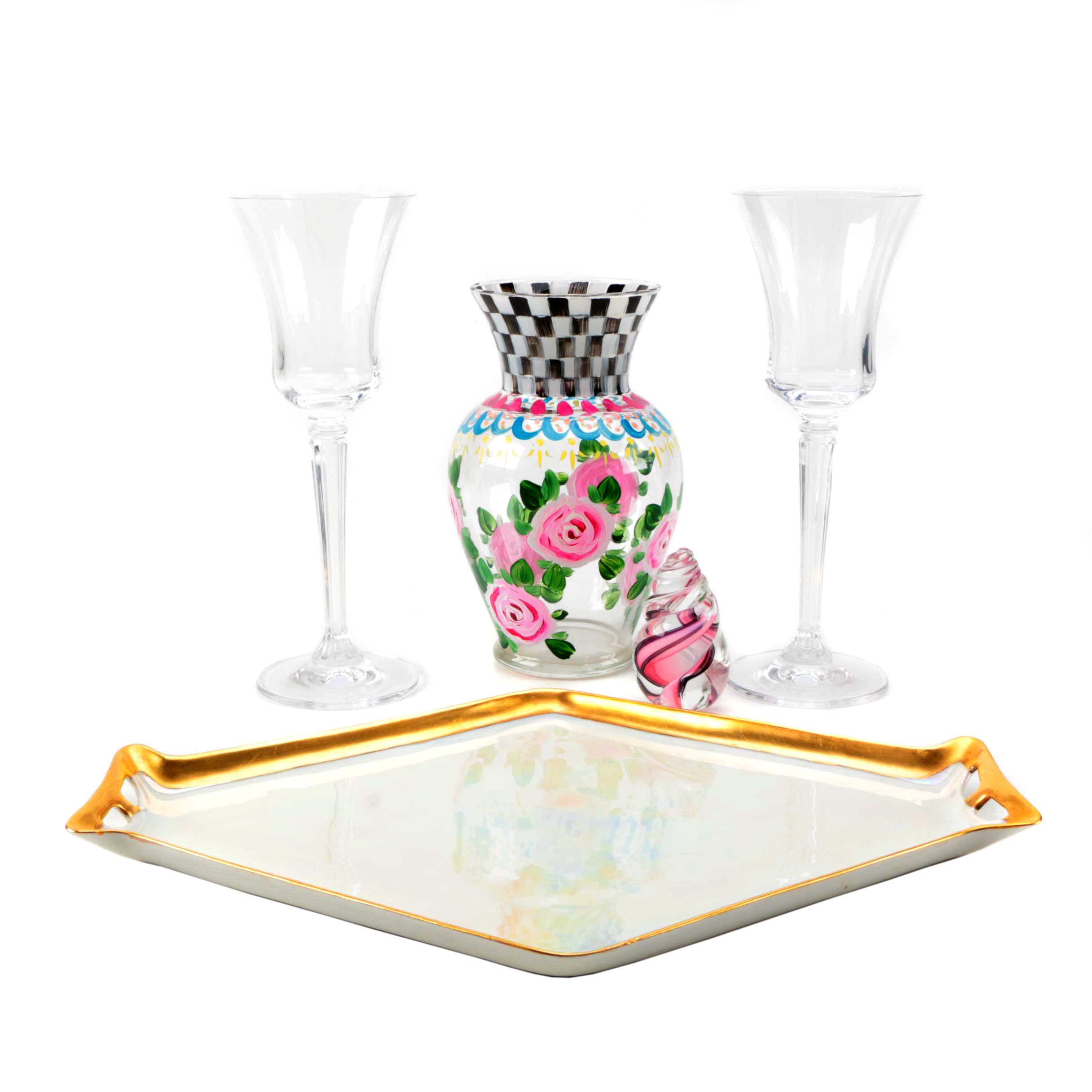 Pair of Ralph Lauren Crystal Wine Glasses