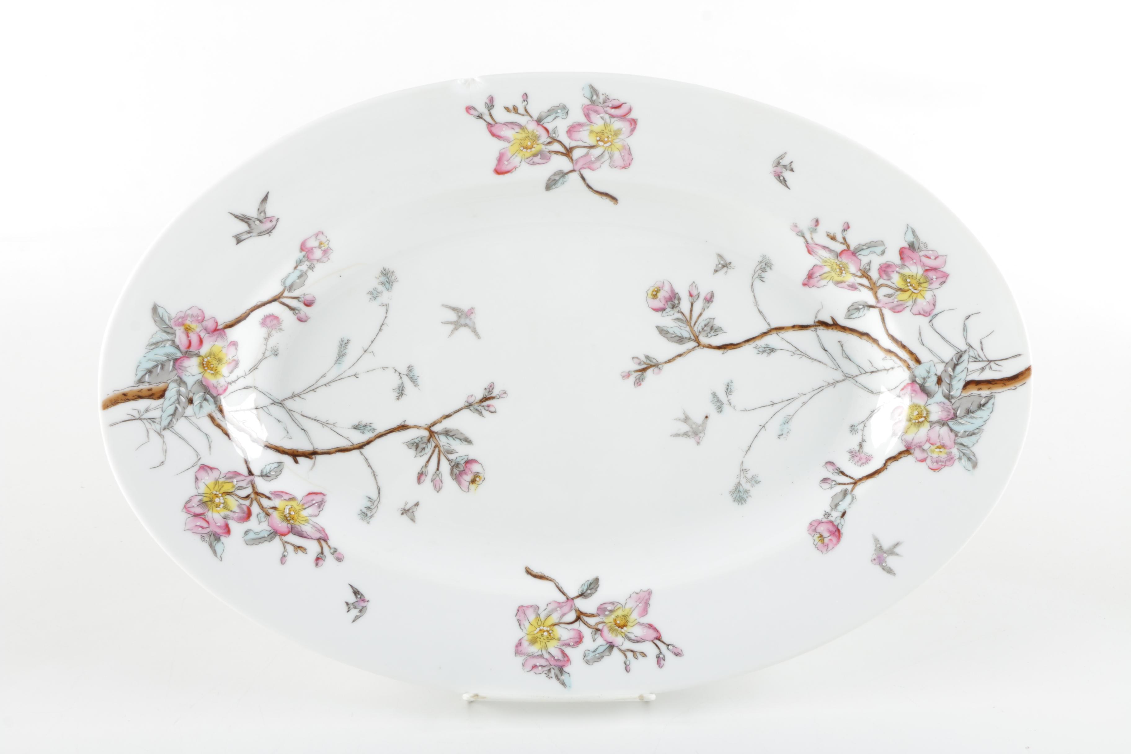 Pair of Floral Ceramic Serving Platters