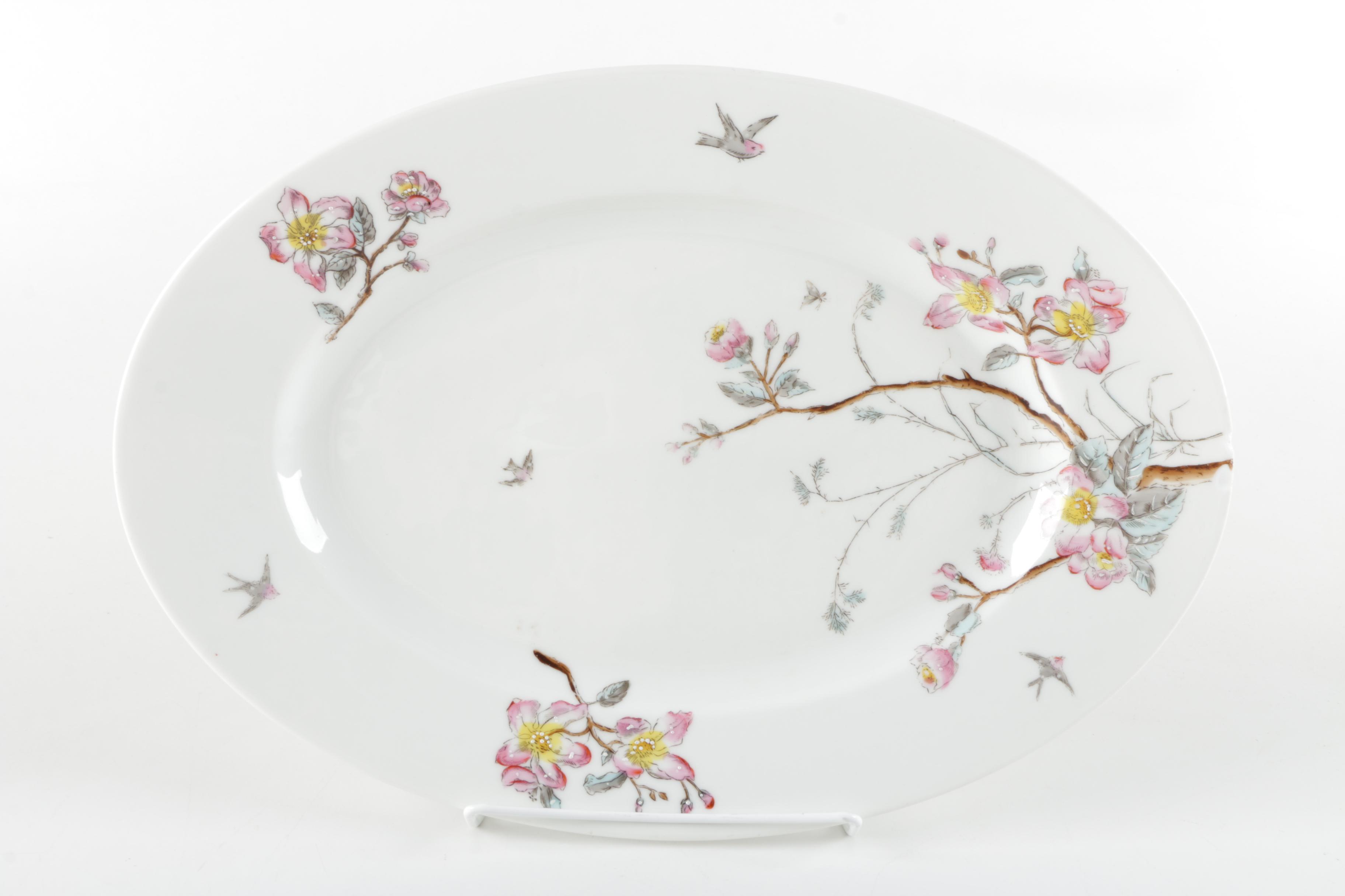 Pair of Floral Ceramic Serving Platters