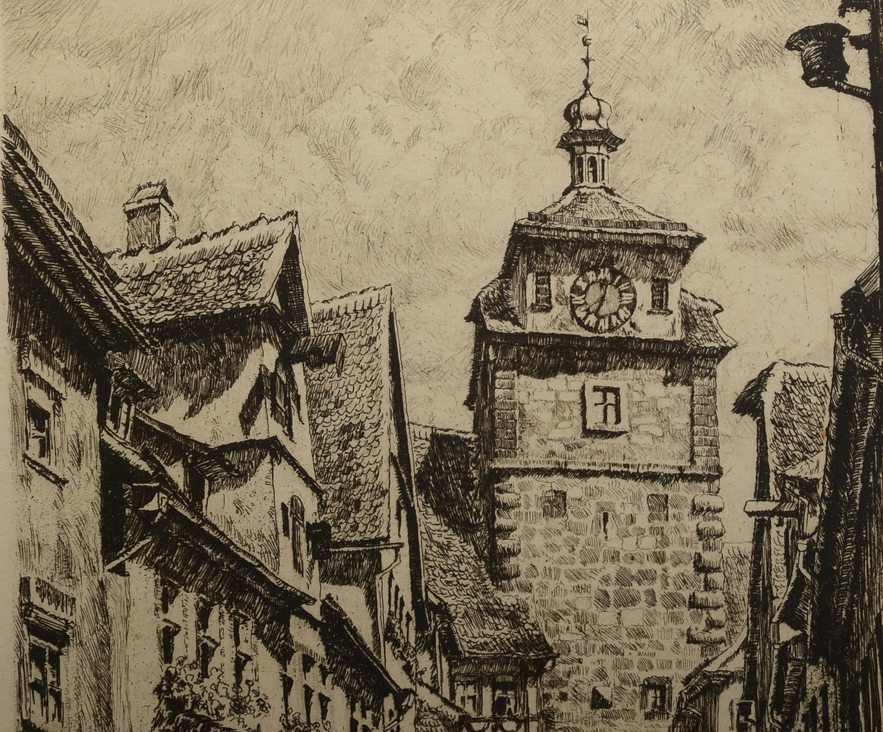 Paul Sollmann Etching 'Rothenburg Ob Der Tauber'