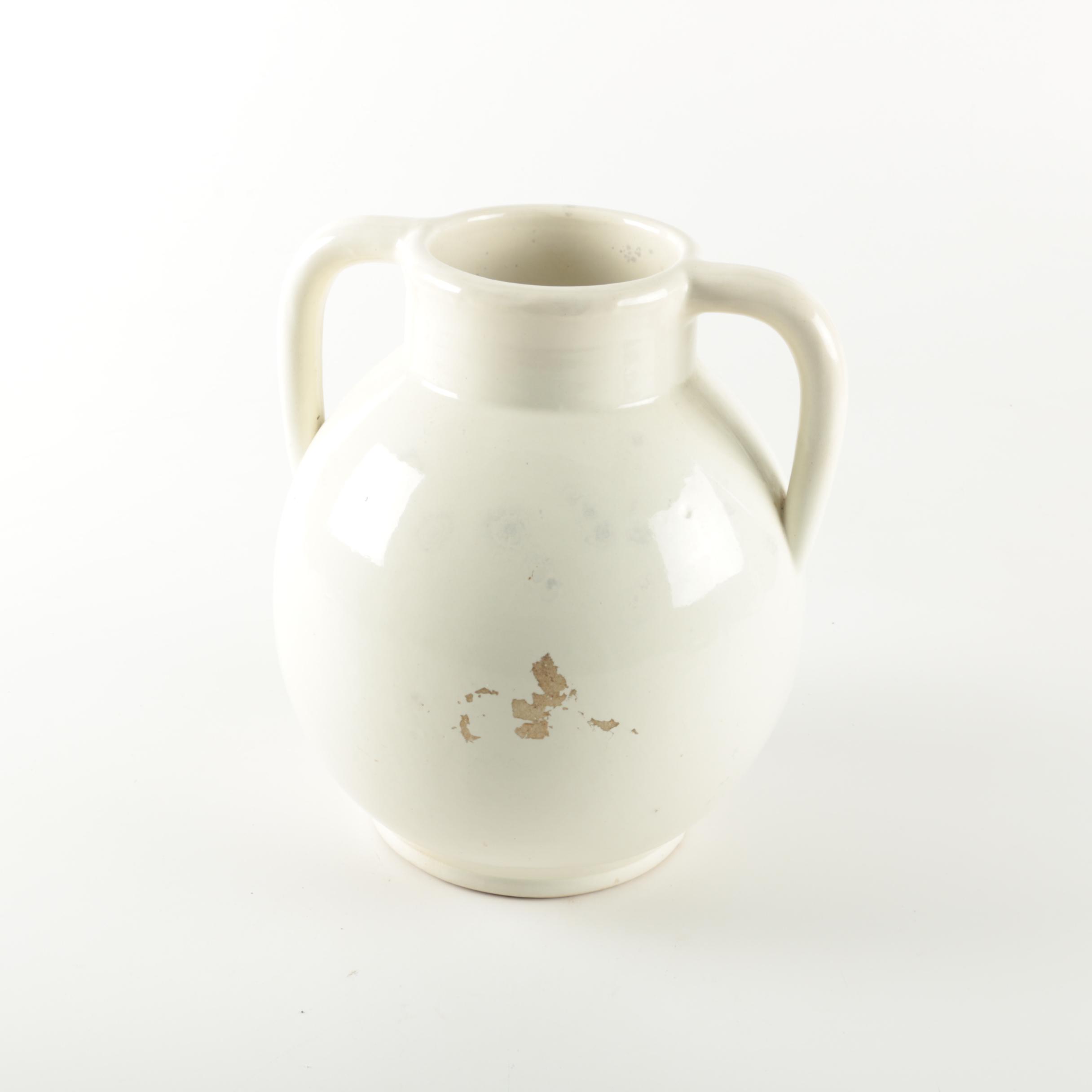 White Handled Vase
