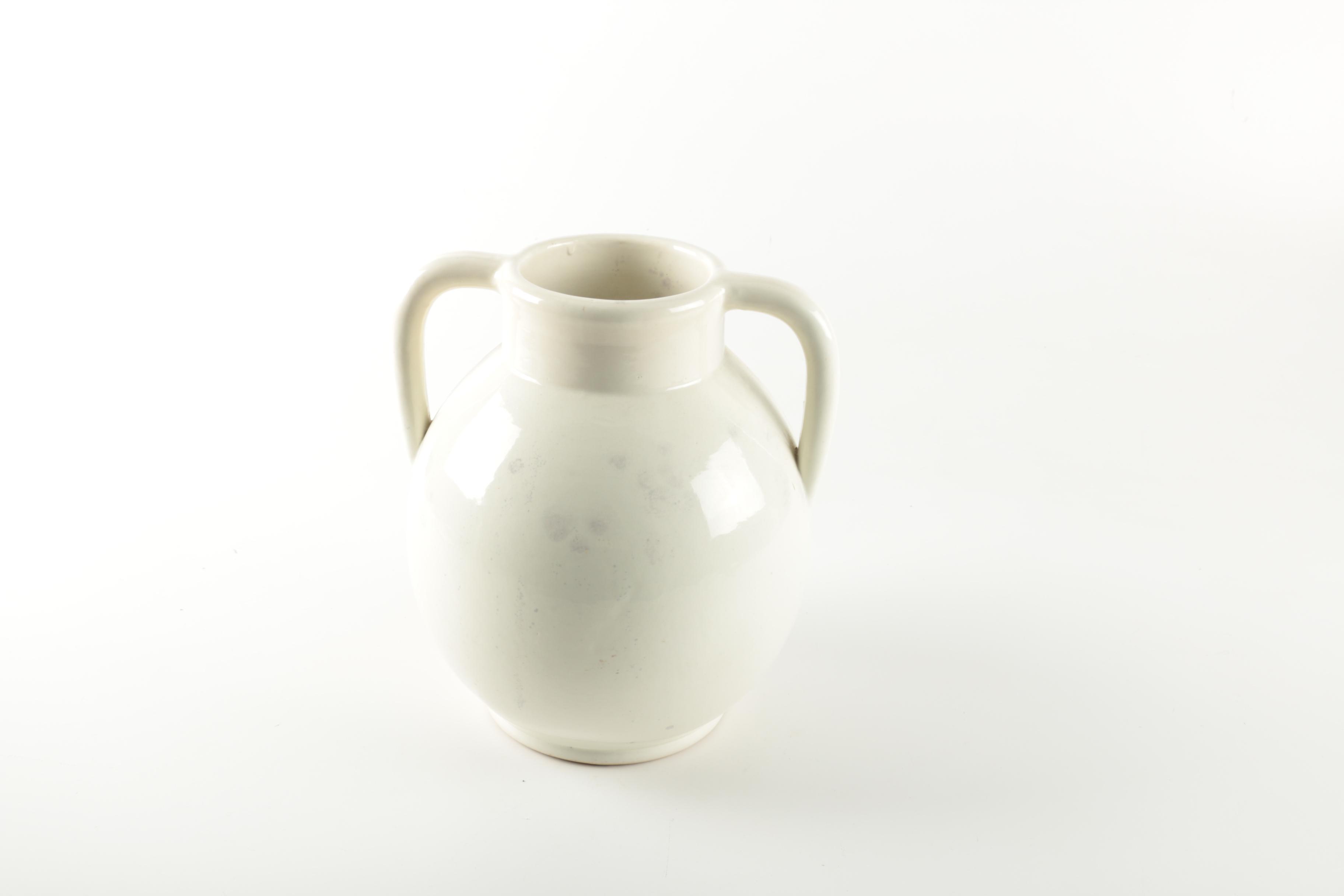 White Handled Vase