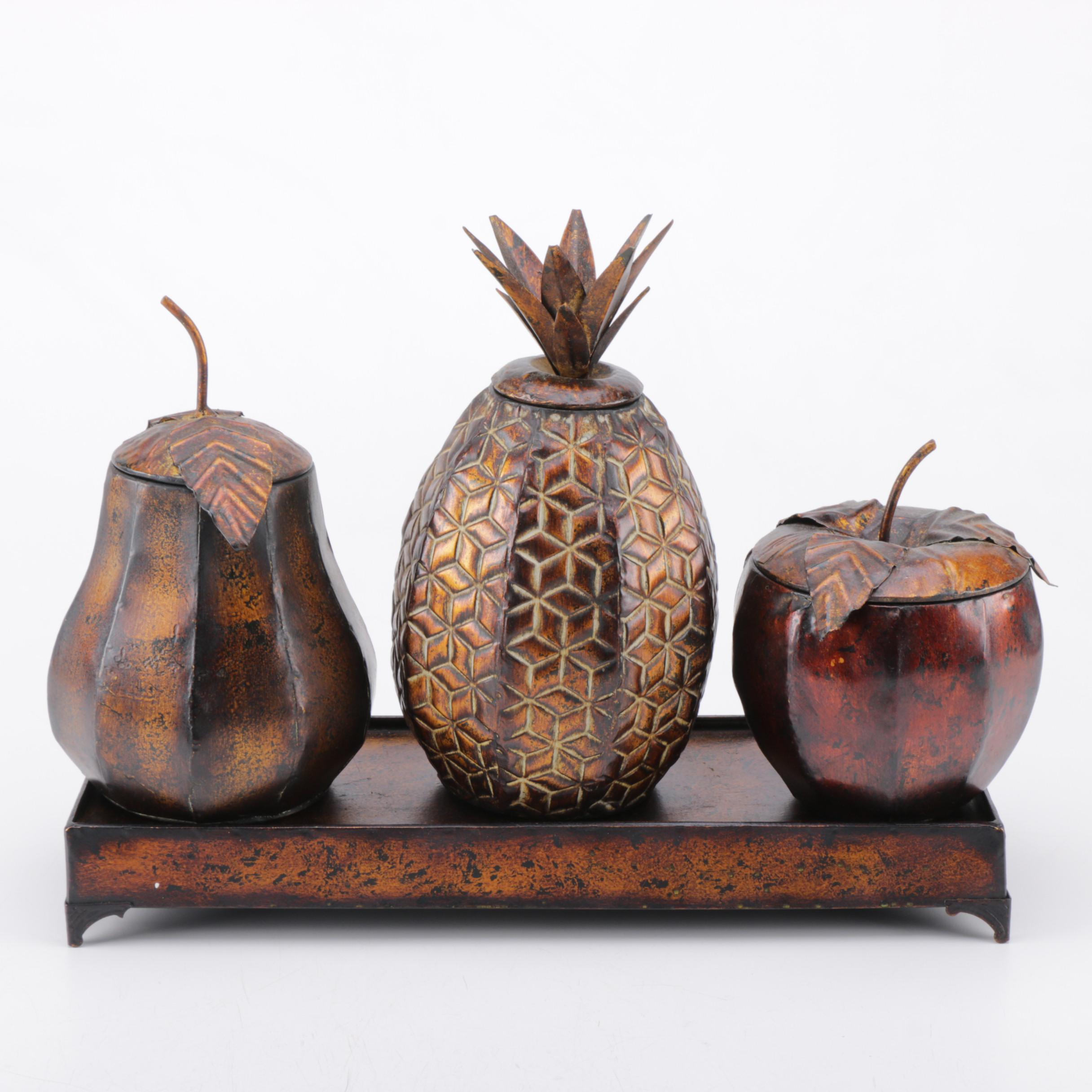 Metal Fruit Collection with Tray