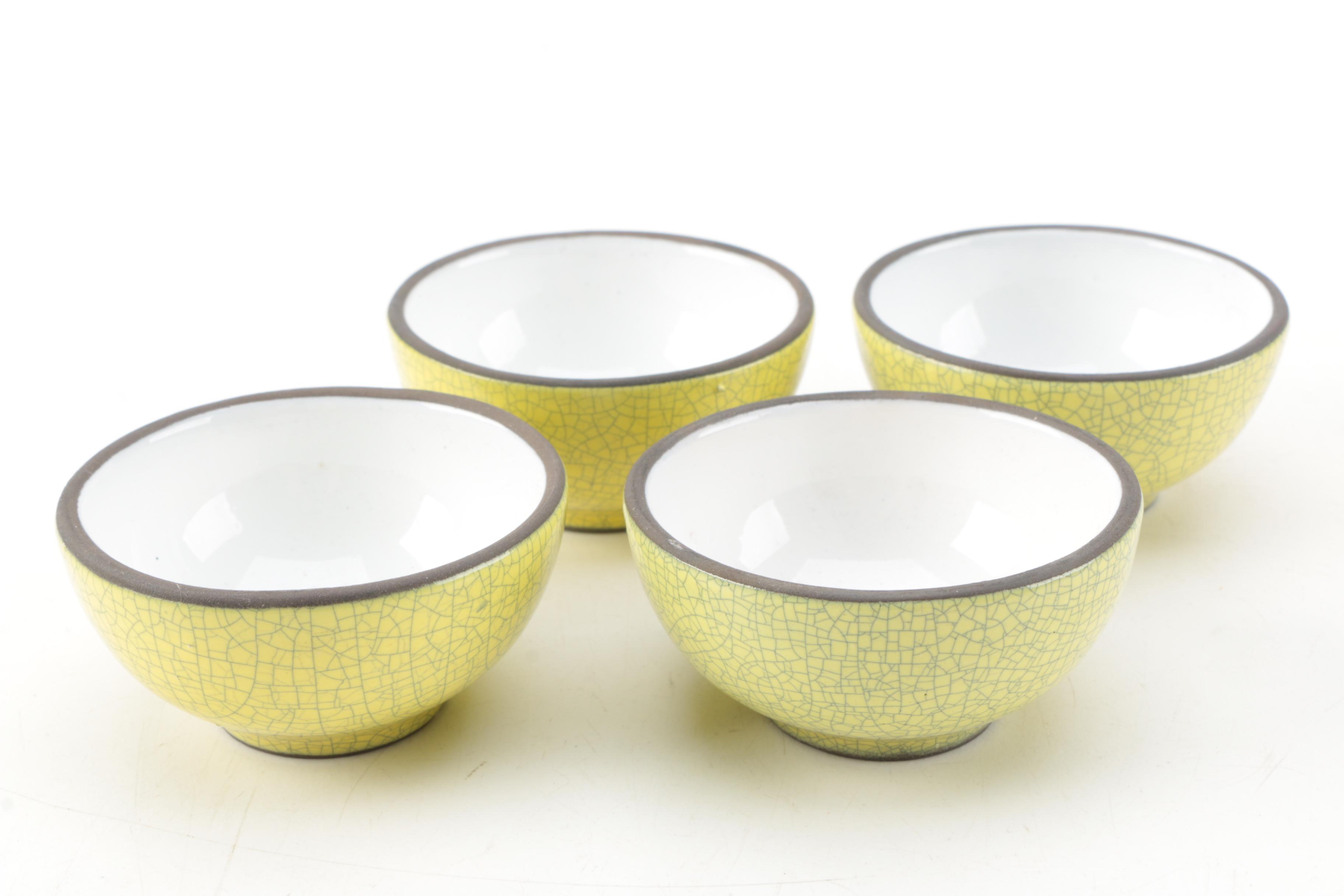 Yixing China Yellow Crackle Glaze Tea Set